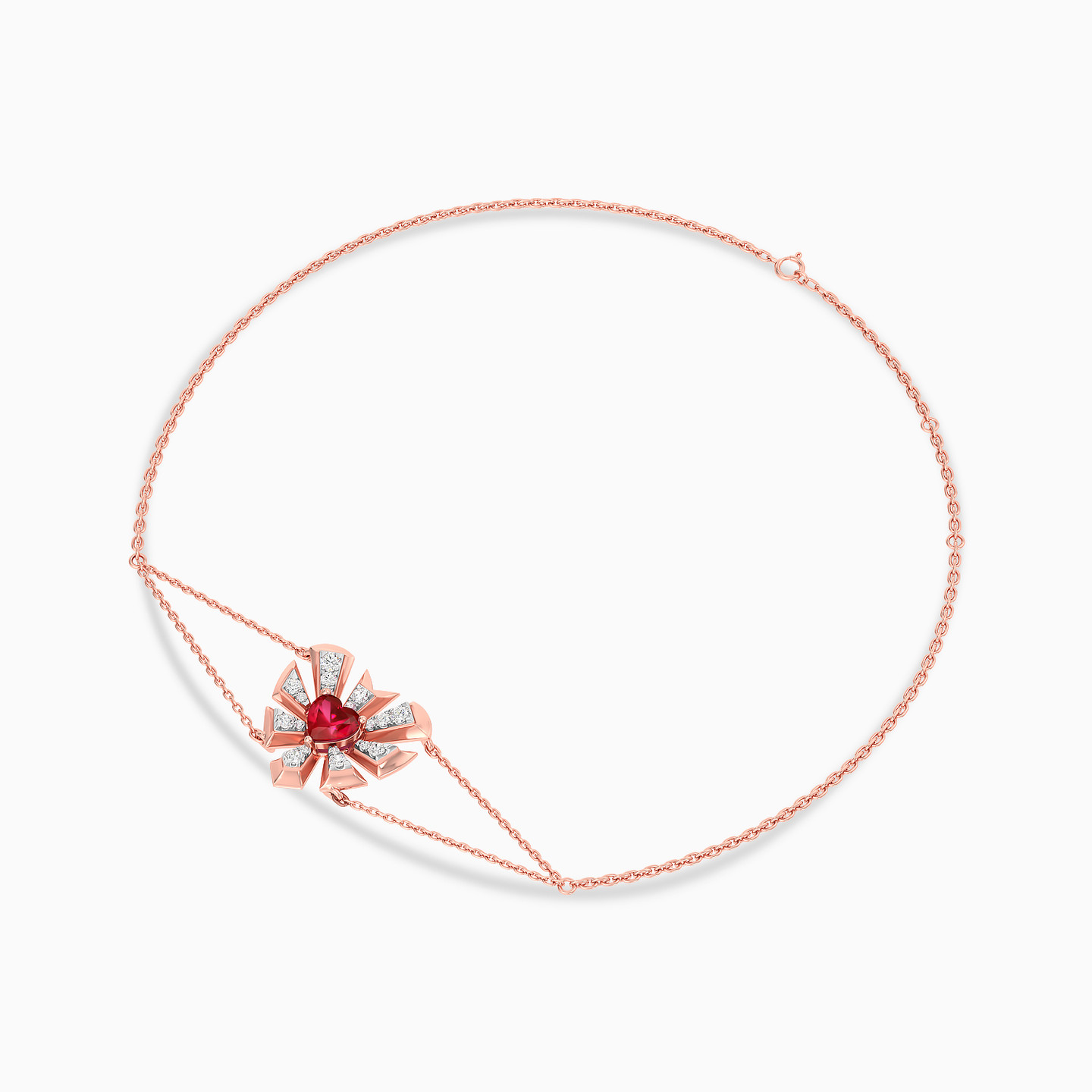 Heart Diamond Chain Bracelet in 18K Gold - 3 Heart Diamond Chain Bracelet in 18K Gold - 3