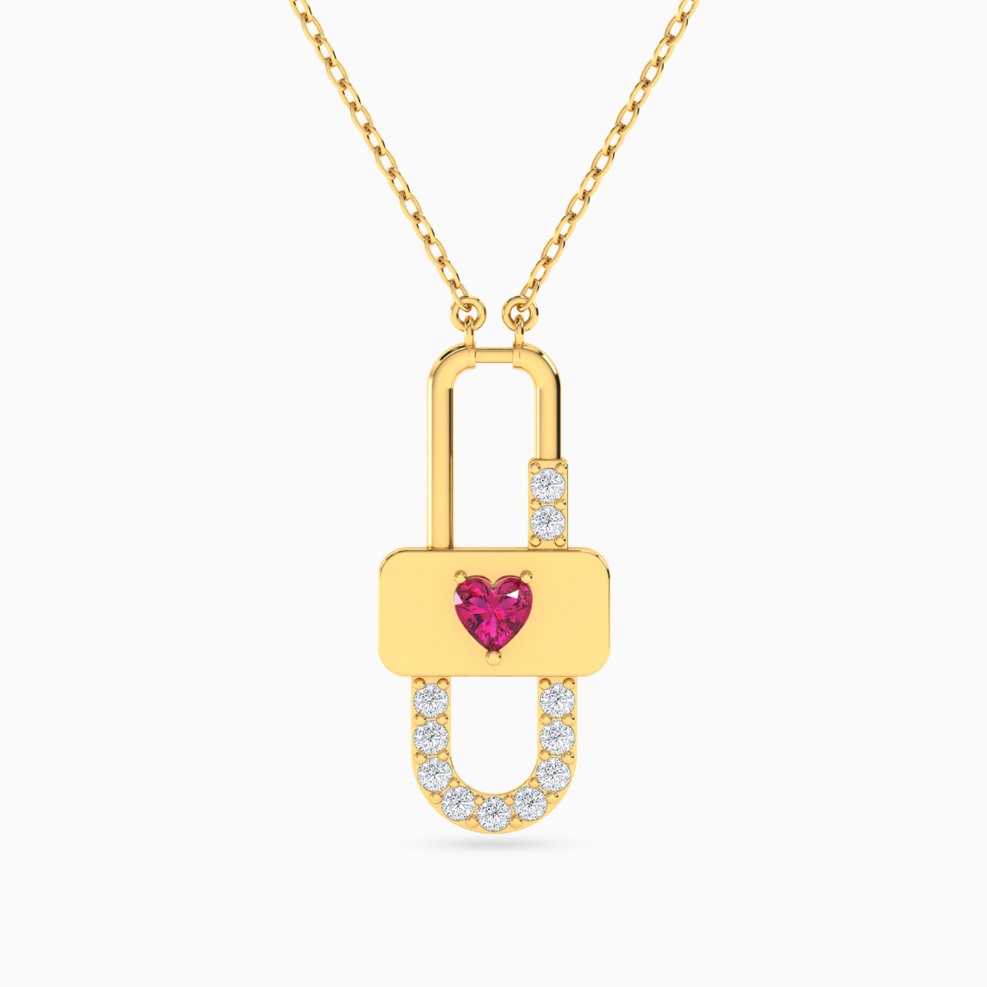 Lock Rose Stone Necklace in 18K Gold Lock Rose Stone Necklace in 18K Gold