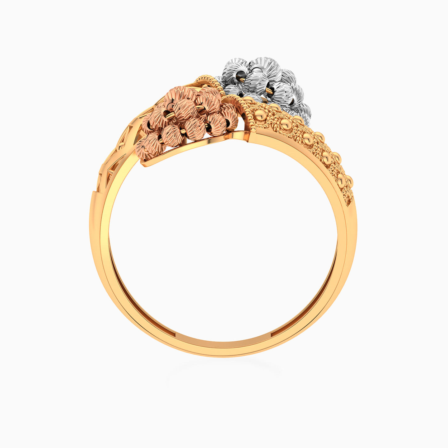 Multi-shaped Two-Headed Ring in 21K Gold - 4 Multi-shaped Two-Headed Ring in 21K Gold - 4