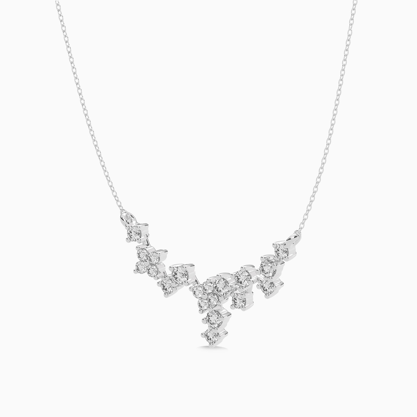 Floral Diamond Pendant in 18K Gold - 2 Floral Diamond Pendant in 18K Gold - 2