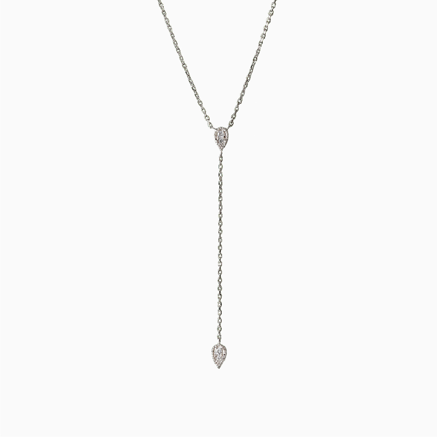 Pear Cubic Zirconia Sterling Silver Necklace Pear Cubic Zirconia Sterling Silver Necklace