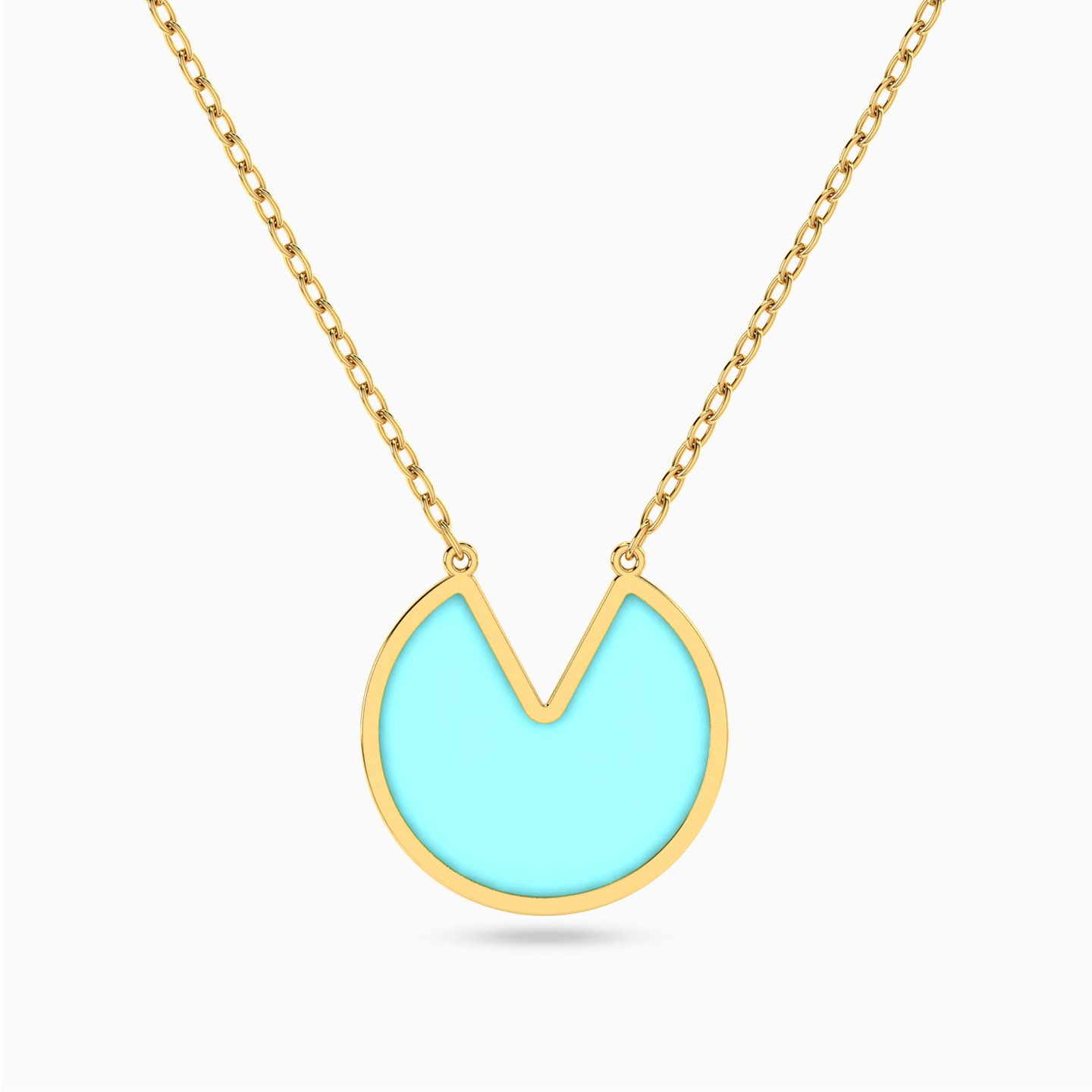 Circle Enamel Coated Necklace in 18K Gold Circle Enamel Coated Necklace in 18K Gold