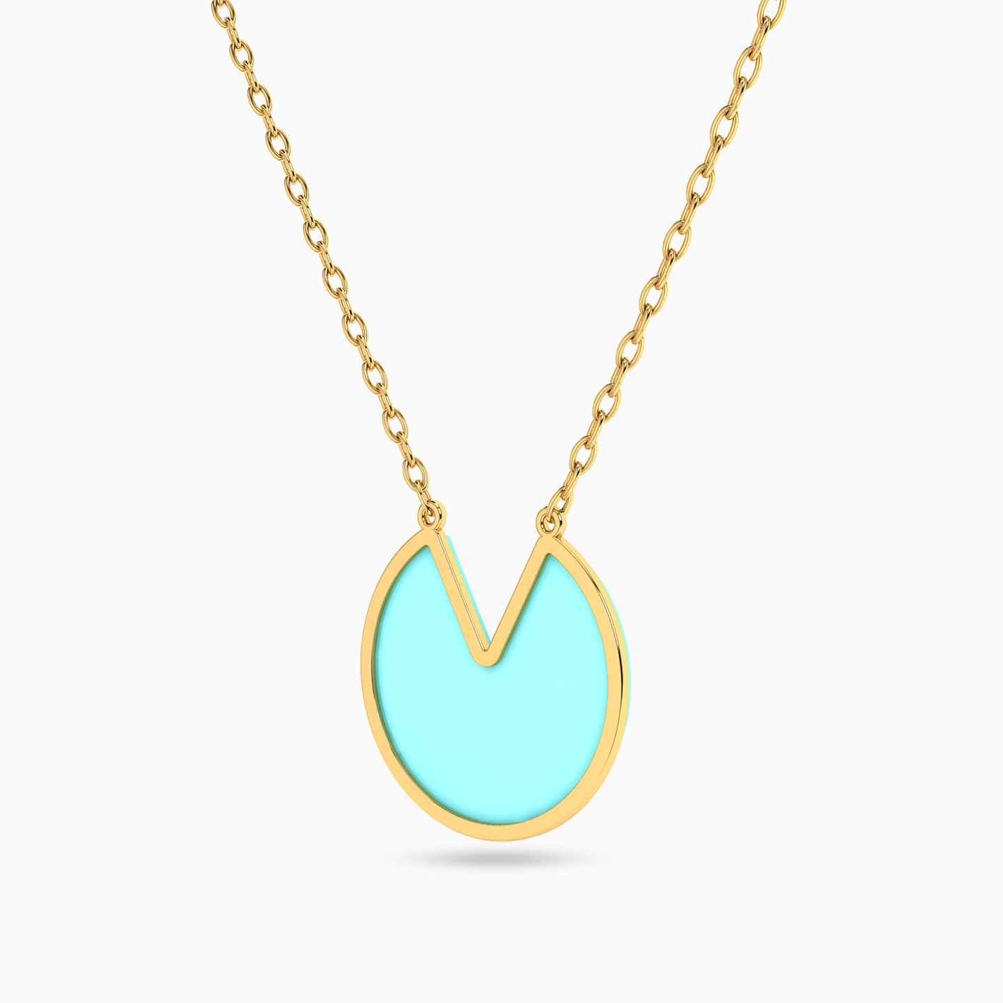 Circle Enamel Coated Necklace in 18K Gold - 2 Circle Enamel Coated Necklace in 18K Gold - 2
