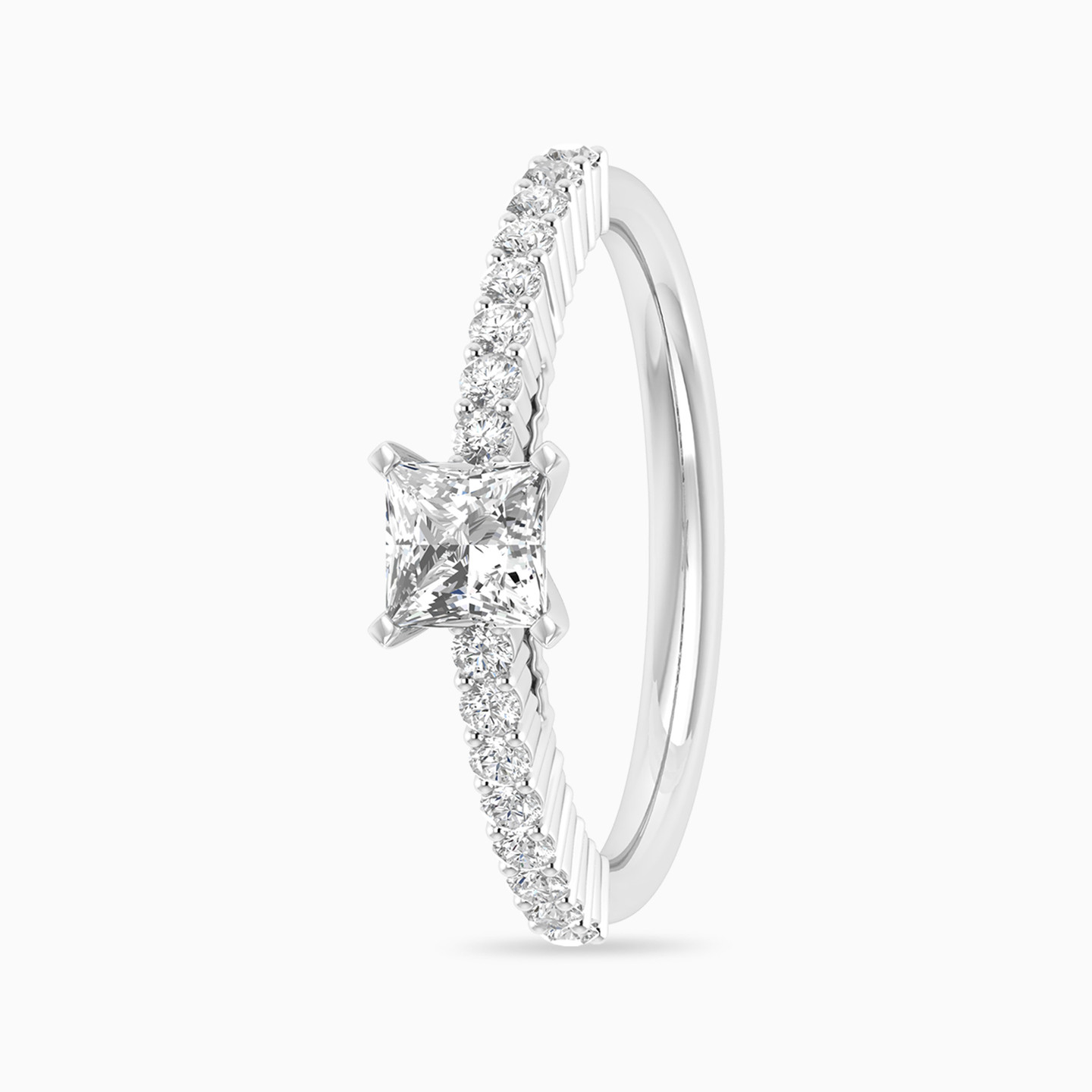 Princess Diamond Twin Rings in 18K Gold - 3 Princess Diamond Twin Rings in 18K Gold - 3