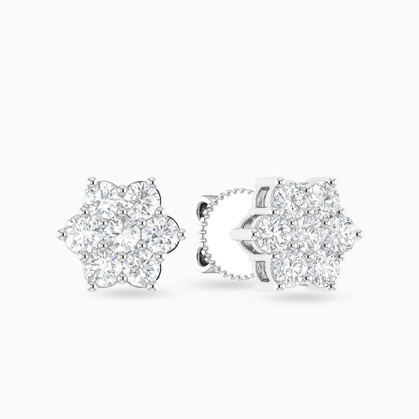 Floral Diamond Stud Earrings in 18K Gold Floral Diamond Stud Earrings in 18K Gold