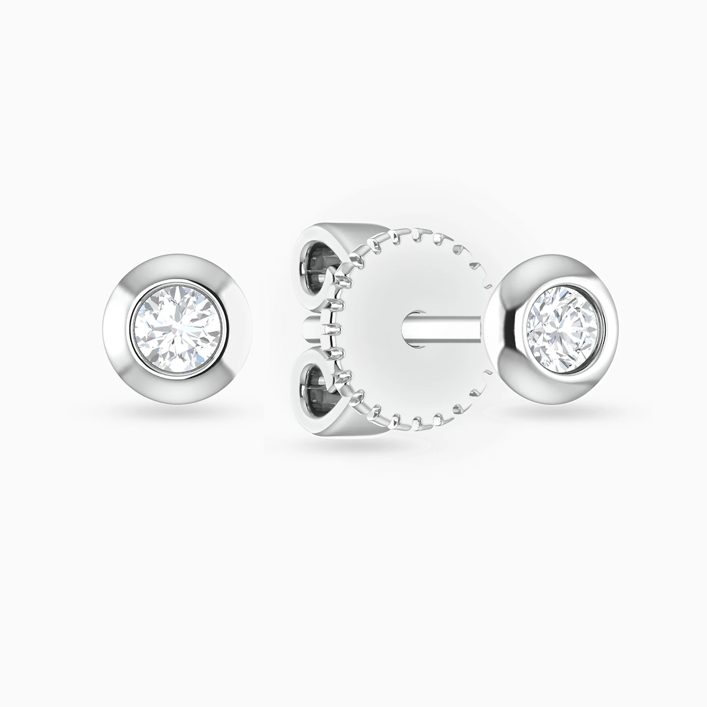 Circle Diamond Stud Earrings in 18K Gold Circle Diamond Stud Earrings in 18K Gold