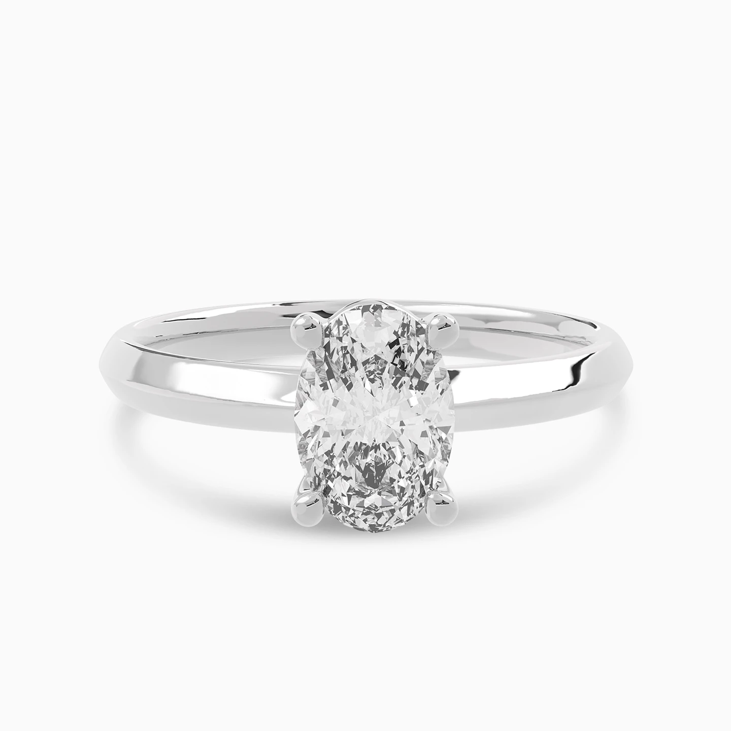 1.02 CT Oval Lab Grown Diamond Ring in 18K Gold - 2 1.02 CT Oval Lab Grown Diamond Ring in 18K Gold - 2