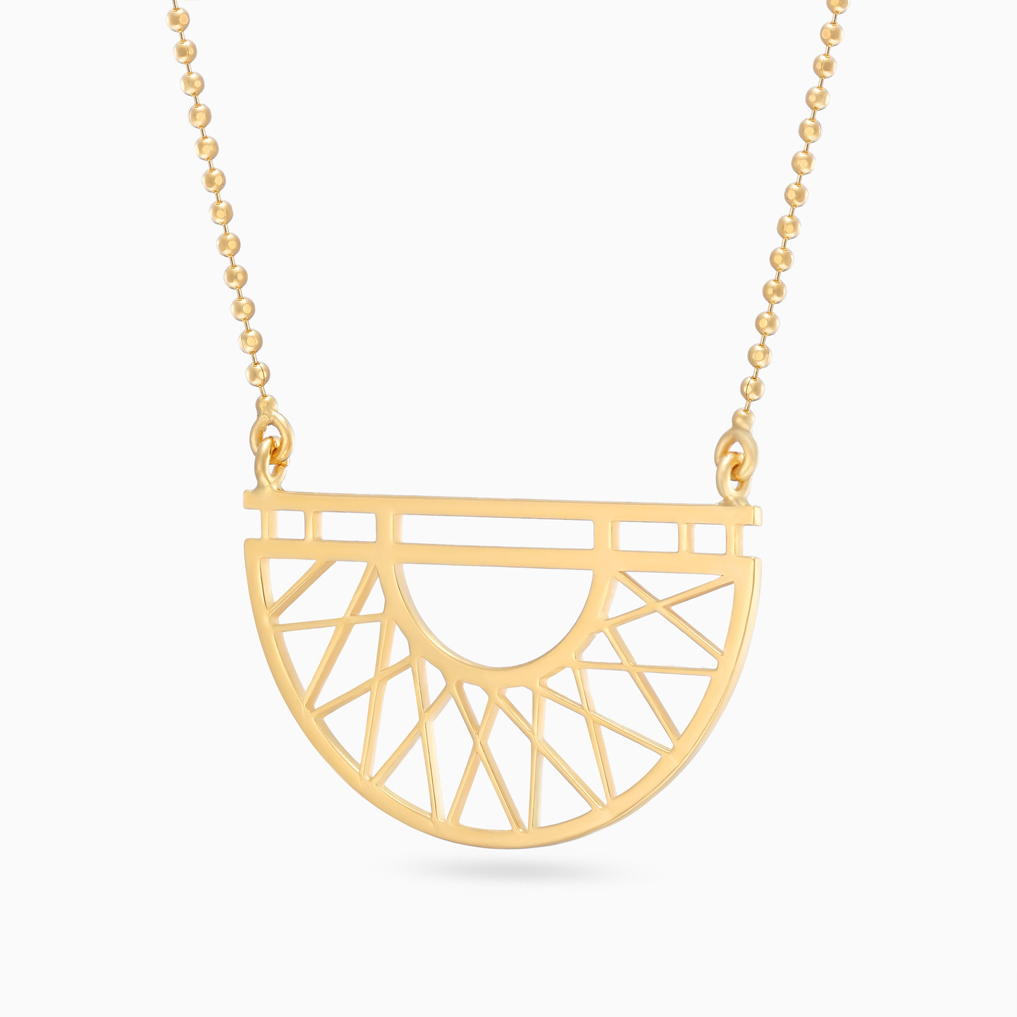 Semi Circle Necklace in 21K Gold - 2 Semi Circle Necklace in 21K Gold - 2
