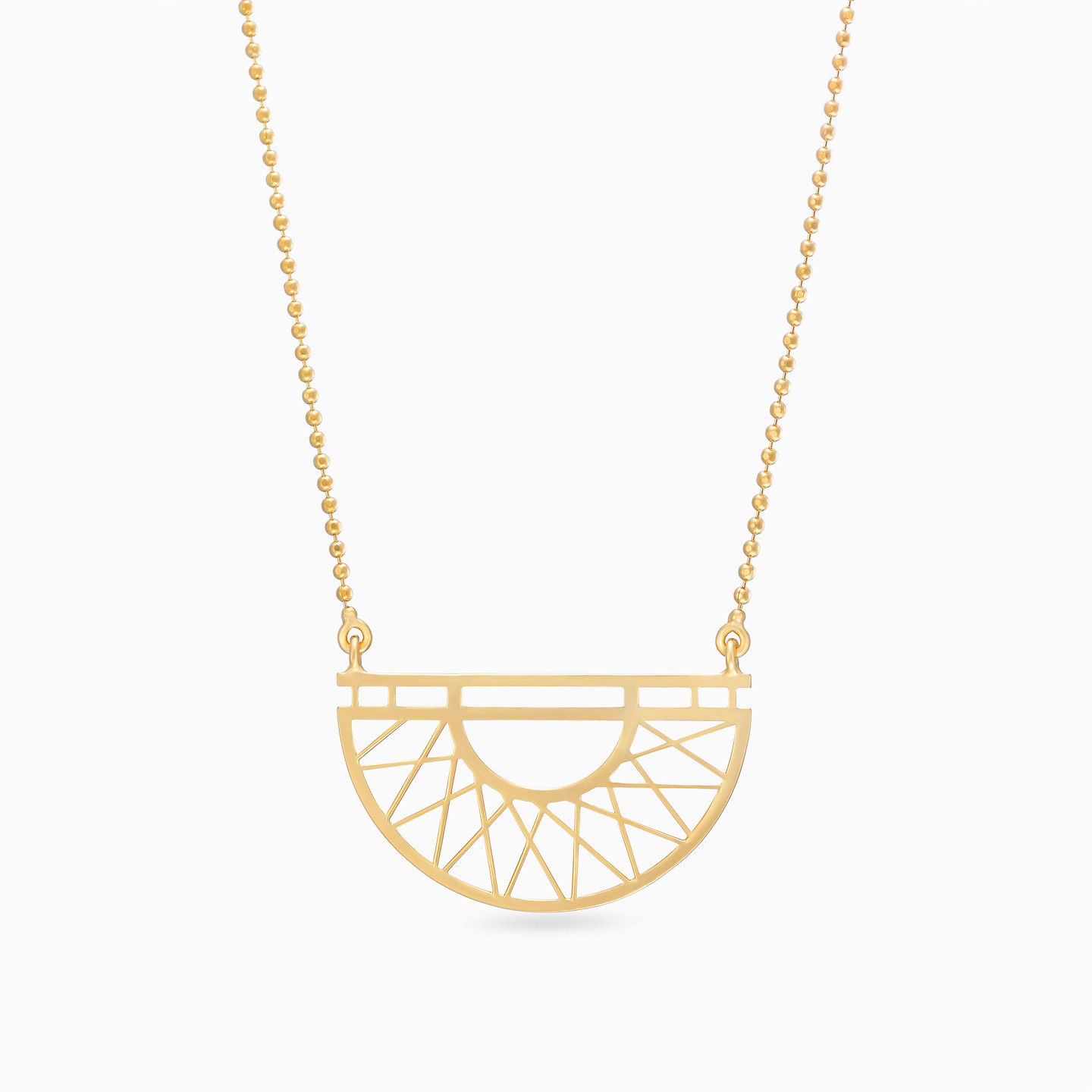 Semi Circle Necklace in 21K Gold - 3 Semi Circle Necklace in 21K Gold - 3