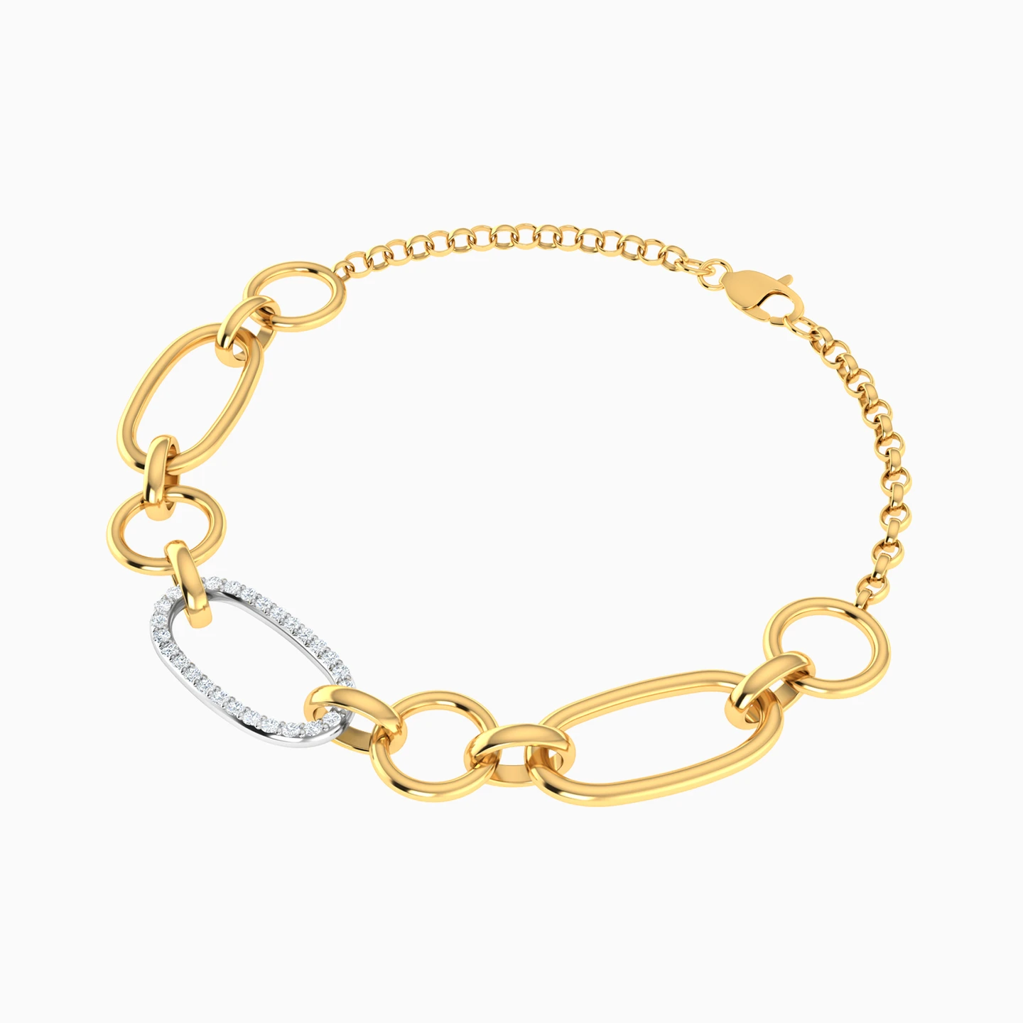 Links Chain Bracelet in 18K Gold - 2 Links Chain Bracelet in 18K Gold - 2