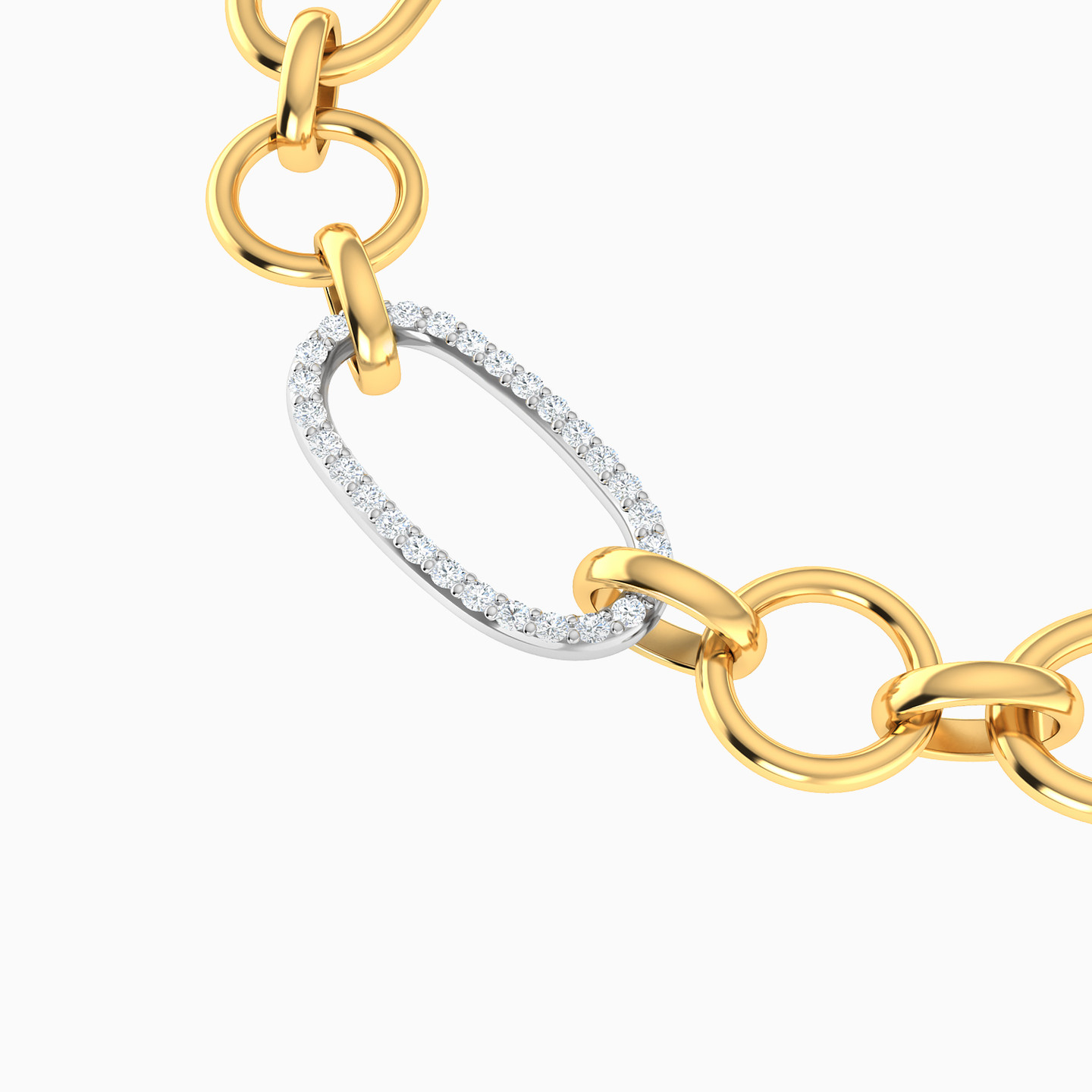 Links Chain Bracelet in 18K Gold - 3 Links Chain Bracelet in 18K Gold - 3