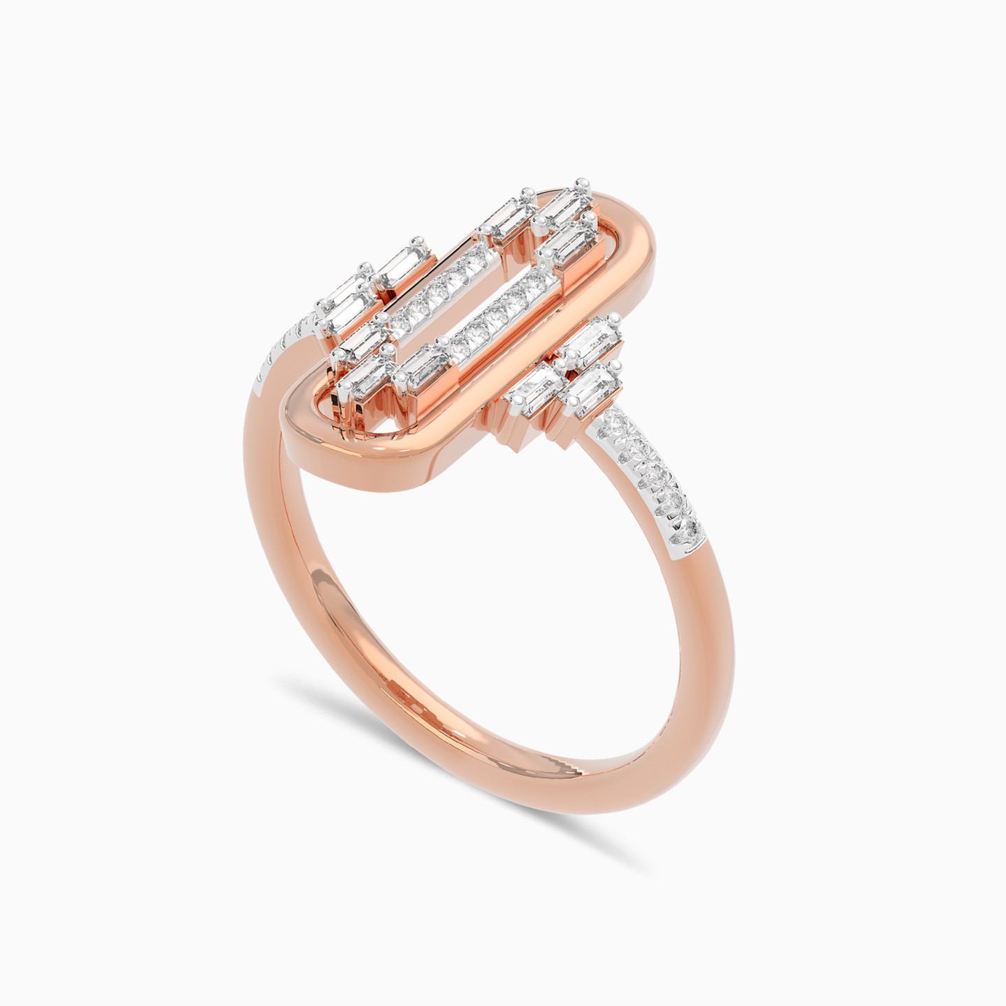 Rectangular Diamond Ring in 18K Gold - 3 Rectangular Diamond Ring in 18K Gold - 3