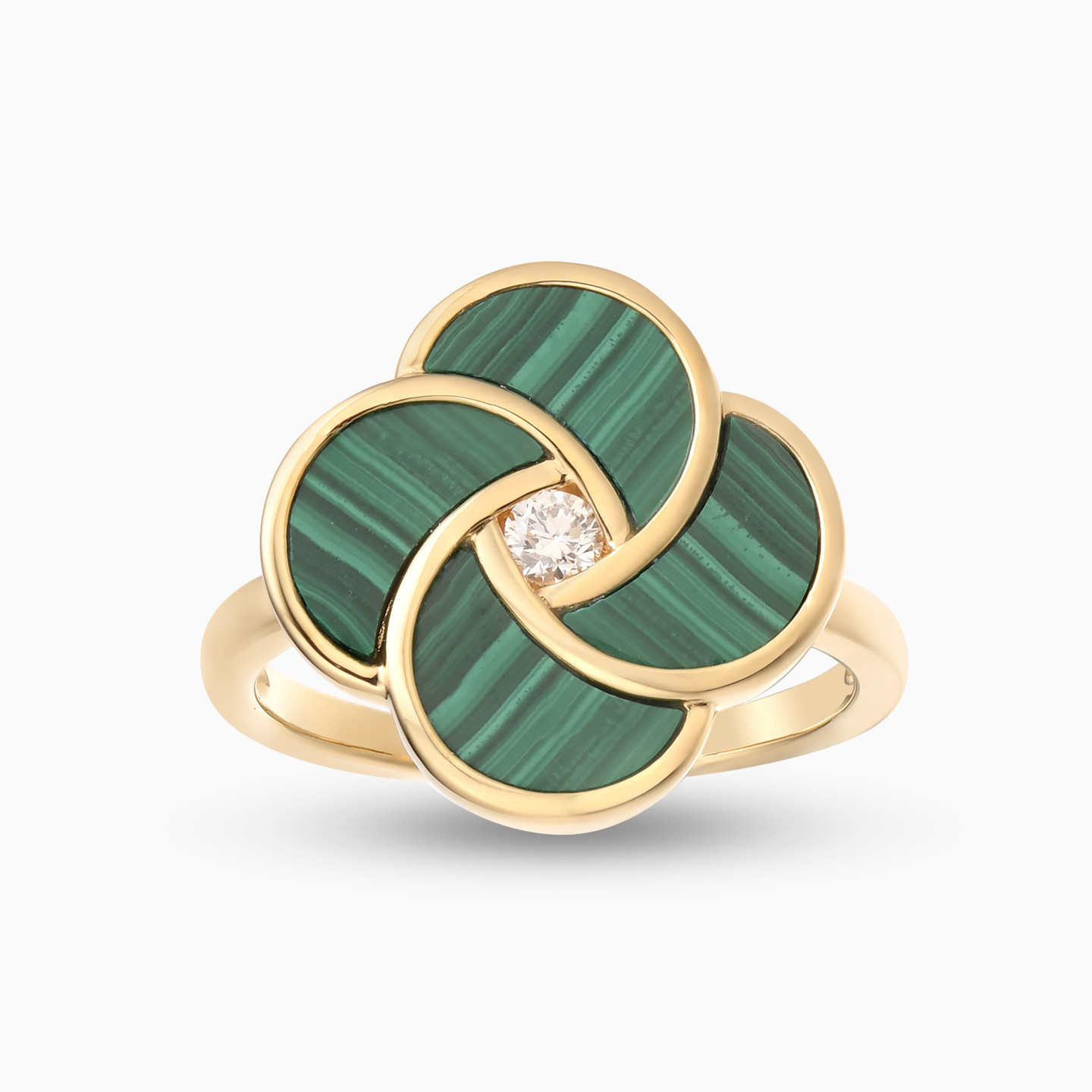 Flower Diamond & Enamel Coated Ring in 18K Gold - 2 Flower Diamond & Enamel Coated Ring in 18K Gold - 2