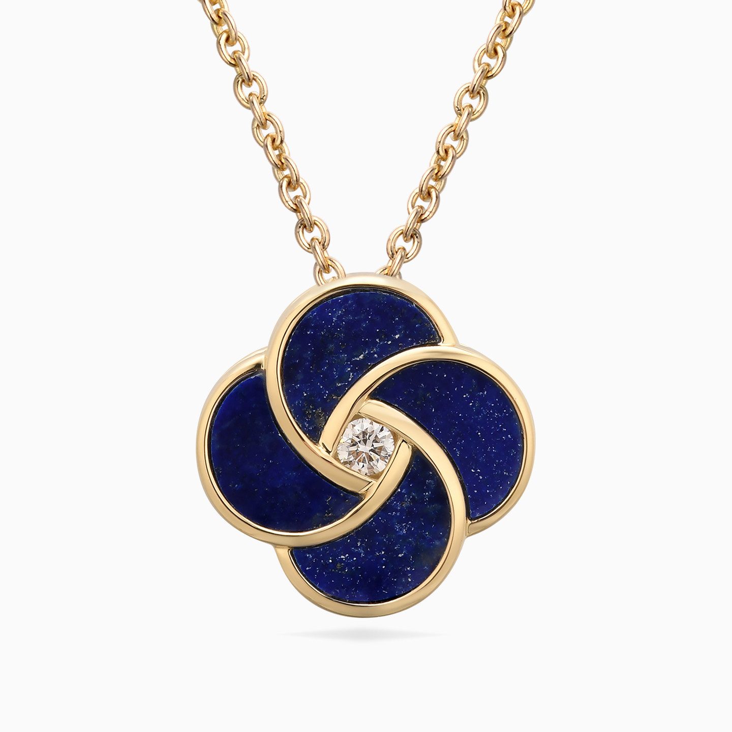 Floral Diamond & Enamel Coated Necklace in 18k Gold Floral Diamond & Enamel Coated Necklace in 18k Gold