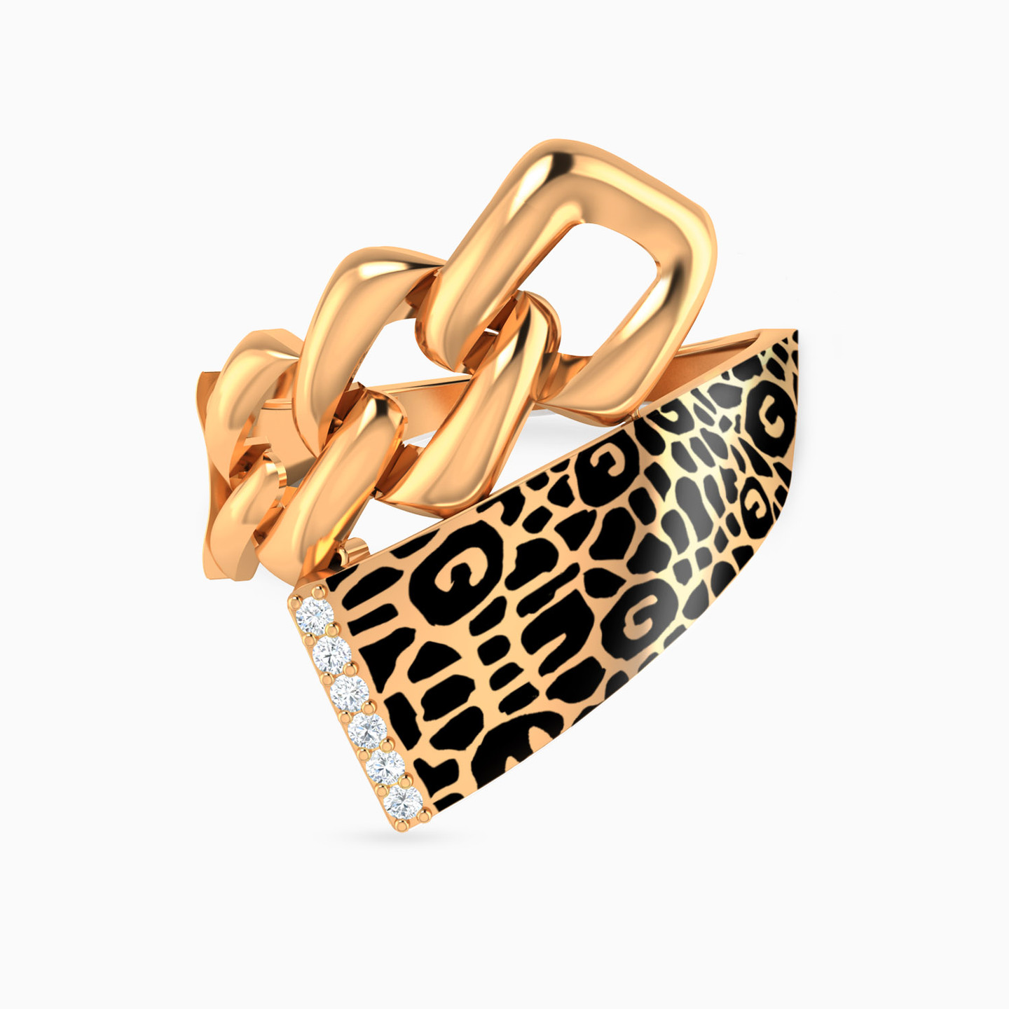 Tiger Cubic Zirconia Two-Headed Ring in 21K Gold Tiger Cubic Zirconia Two-Headed Ring in 21K Gold