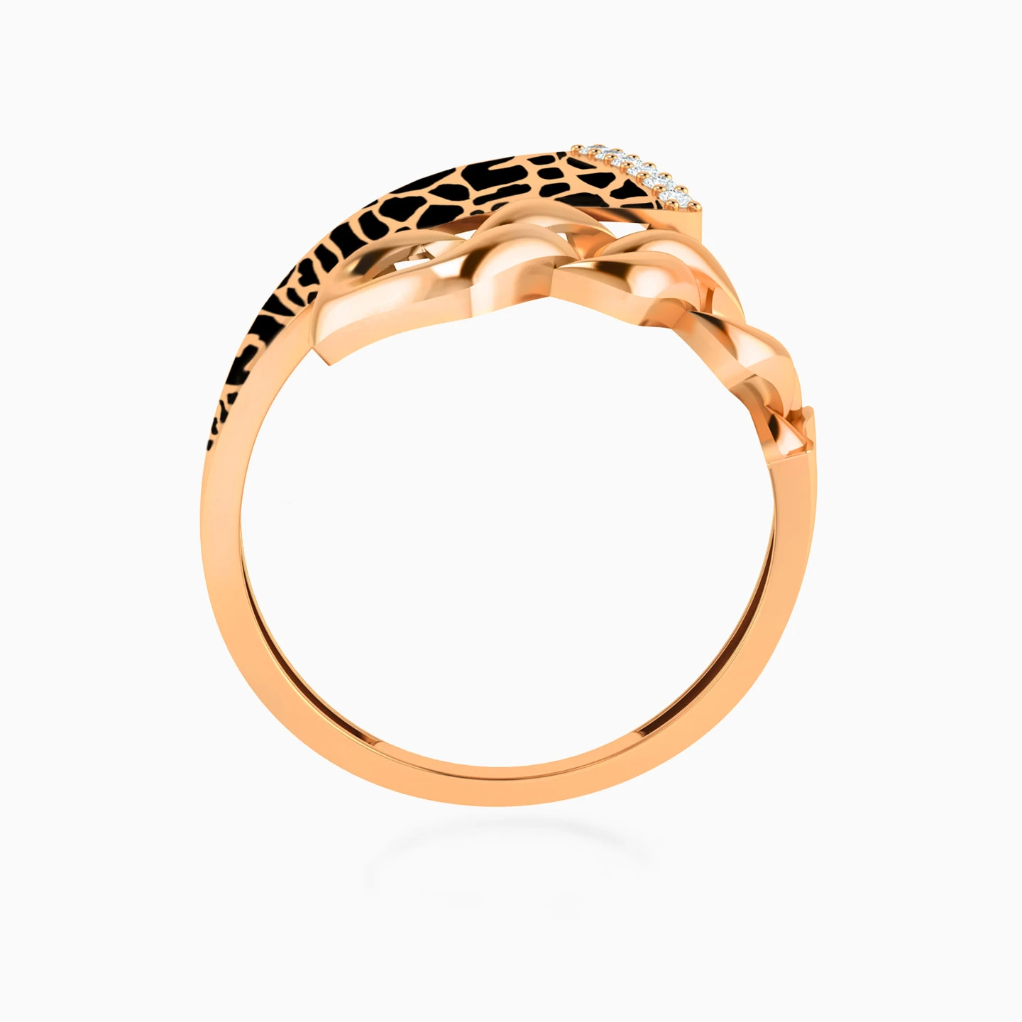 Tiger Cubic Zirconia Two-Headed Ring in 21K Gold - 4 Tiger Cubic Zirconia Two-Headed Ring in 21K Gold - 4