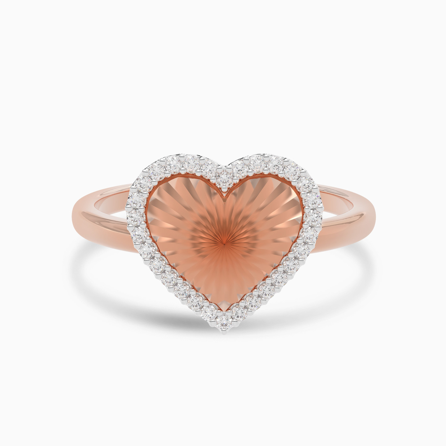 Heart Diamond Ring in 18K Gold - 2 Heart Diamond Ring in 18K Gold - 2