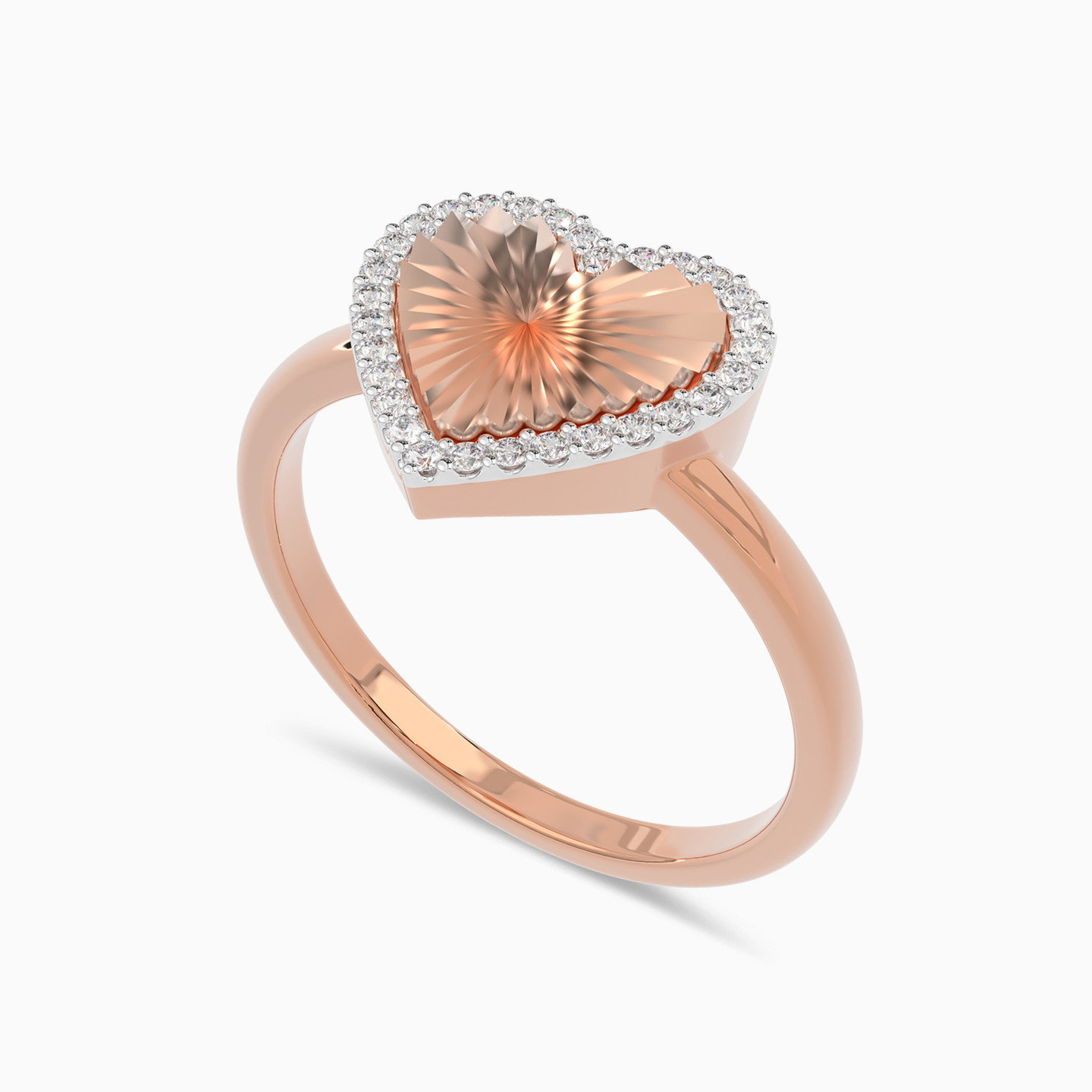 Heart Diamond Ring in 18K Gold - 3 Heart Diamond Ring in 18K Gold - 3