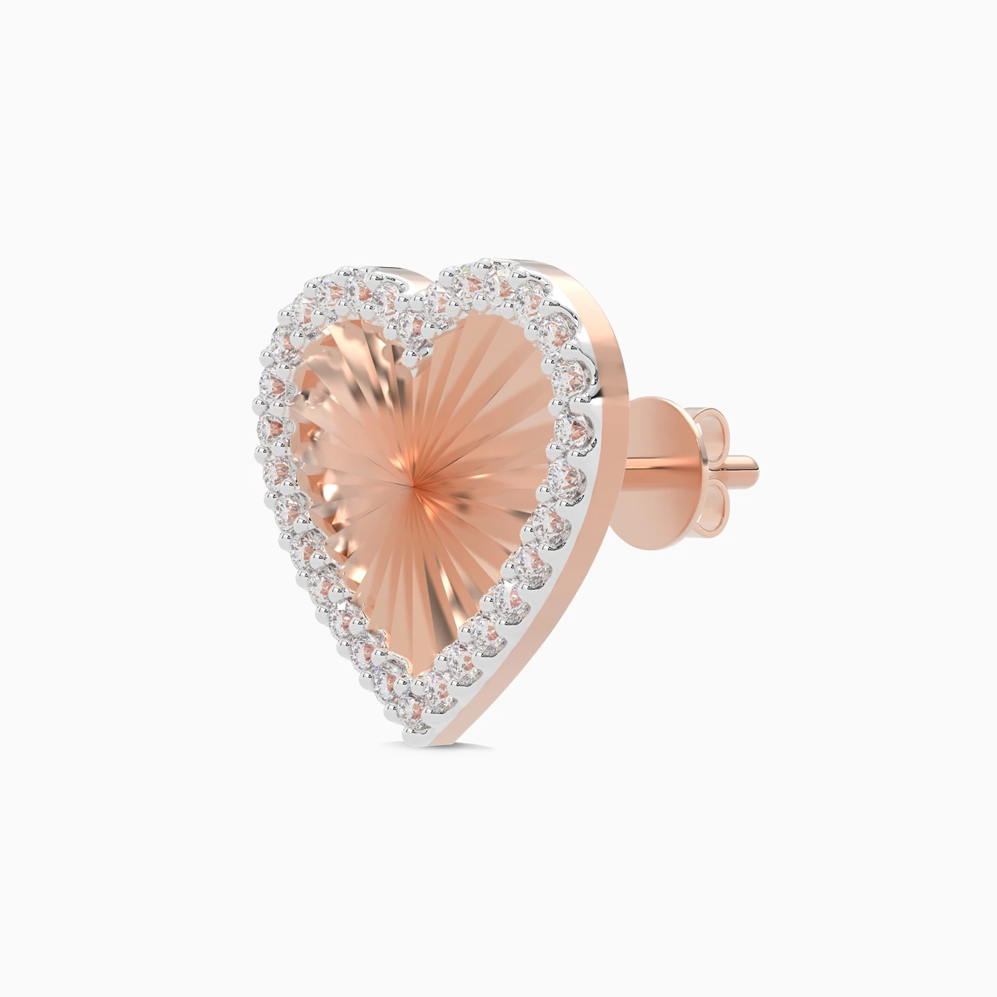 Heart Diamond Stud Earrings in 18K Gold - 4 Heart Diamond Stud Earrings in 18K Gold - 4