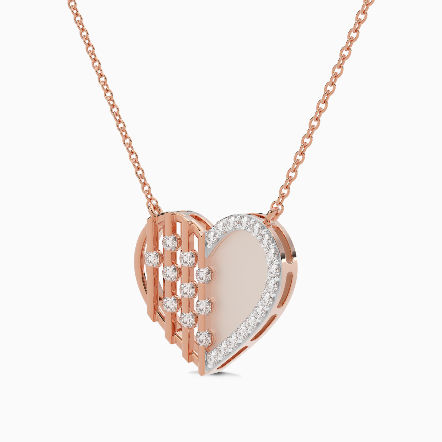 Heart Diamond Necklace in 18K Gold - 3 Heart Diamond Necklace in 18K Gold - 3