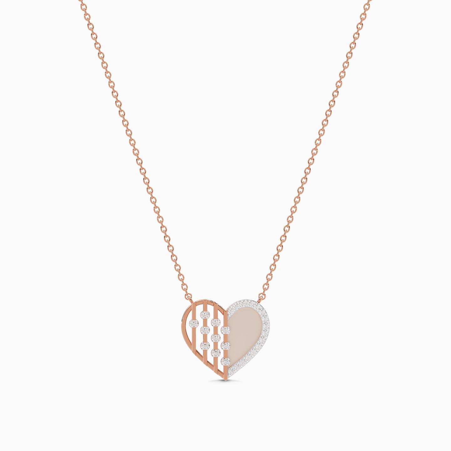 Heart Diamond Necklace in 18K Gold - 4 Heart Diamond Necklace in 18K Gold - 4
