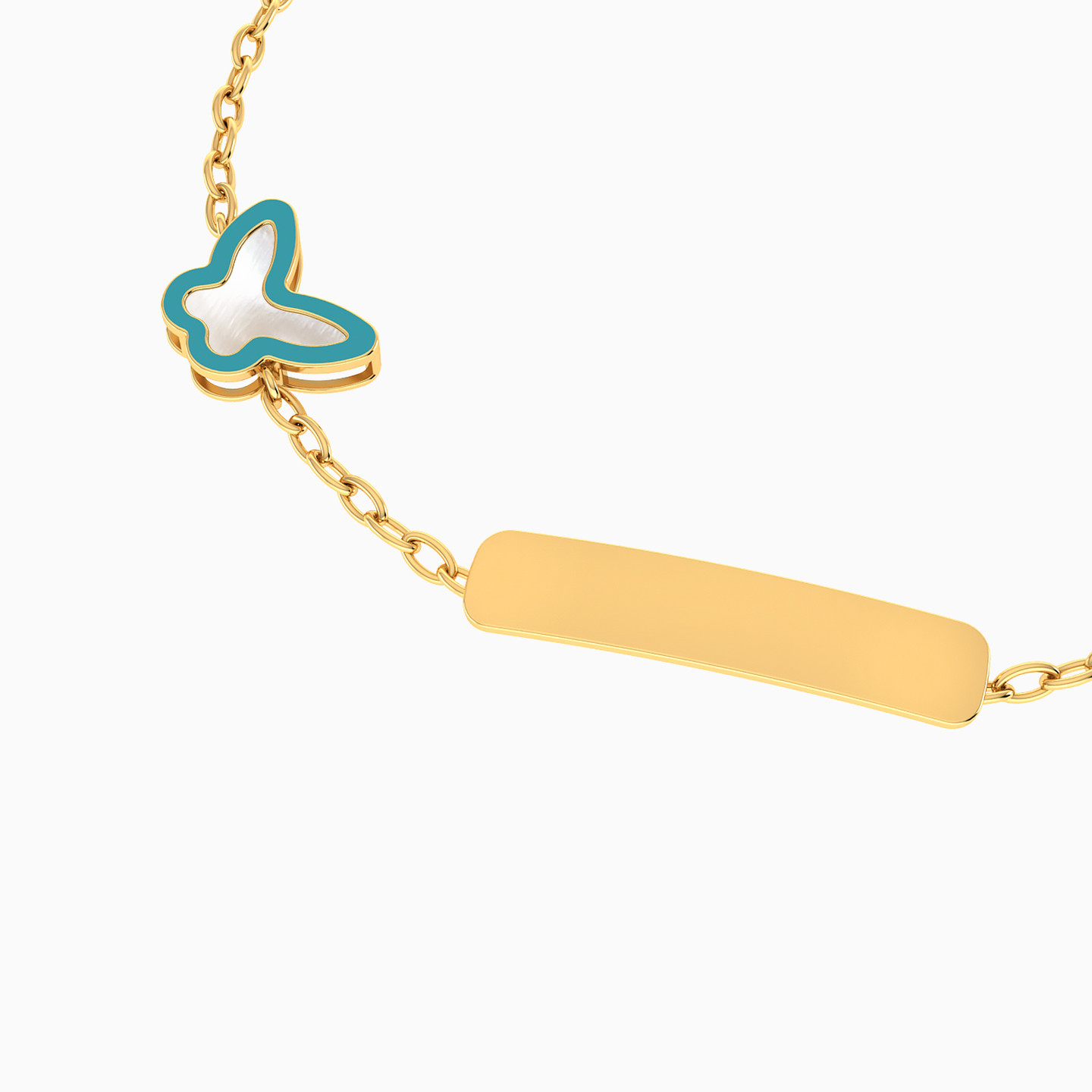 اسورة بسلسلة ذهب عيار 18 قيراط للأطفال فراشة مطلية بالمينا - 4 اسورة بسلسلة ذهب عيار 18 قيراط للأطفال فراشة مطلية بالمينا - 4