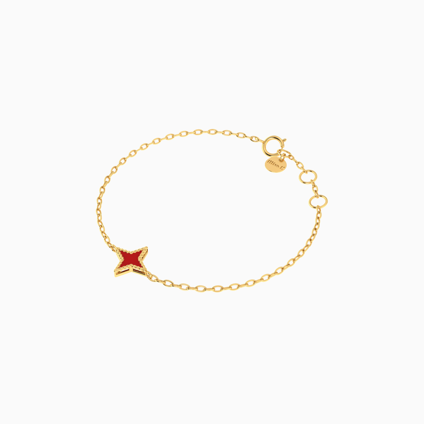 Kids Enamel Coated Star Chain Bracelet in 18k Gold - 3 Kids Enamel Coated Star Chain Bracelet in 18k Gold - 3