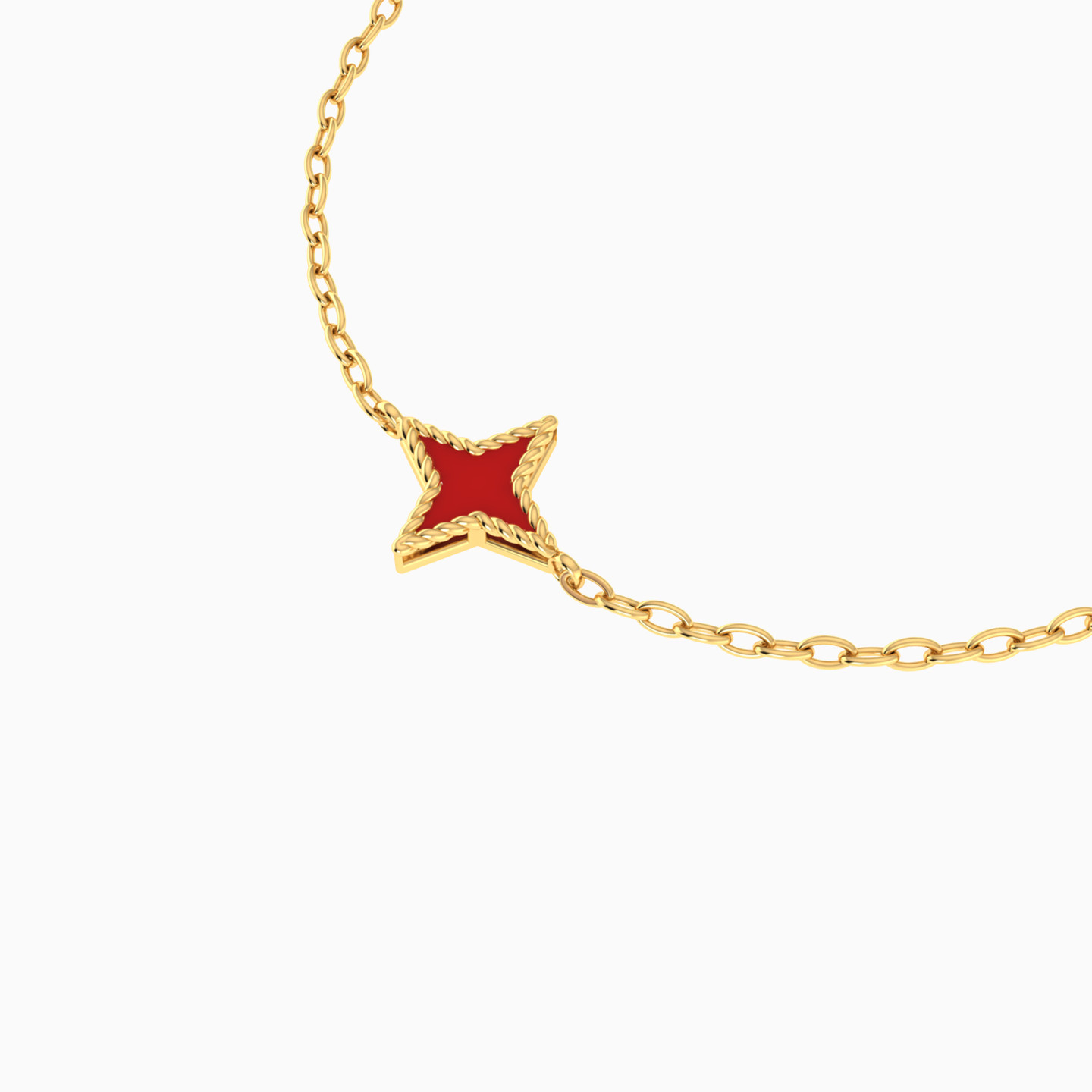 Kids Enamel Coated Star Chain Bracelet in 18k Gold - 4 Kids Enamel Coated Star Chain Bracelet in 18k Gold - 4