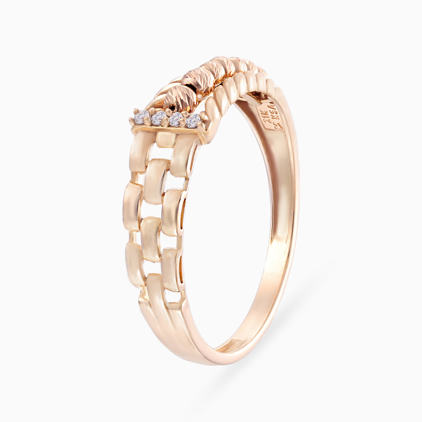 Rolex Cubic Zirconia Twin Rings in 21K Gold - 7 Rolex Cubic Zirconia Twin Rings in 21K Gold - 7