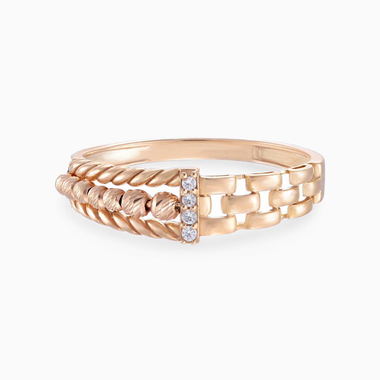 Rolex Cubic Zirconia Twin Rings in 21K Gold - 8 Rolex Cubic Zirconia Twin Rings in 21K Gold - 8