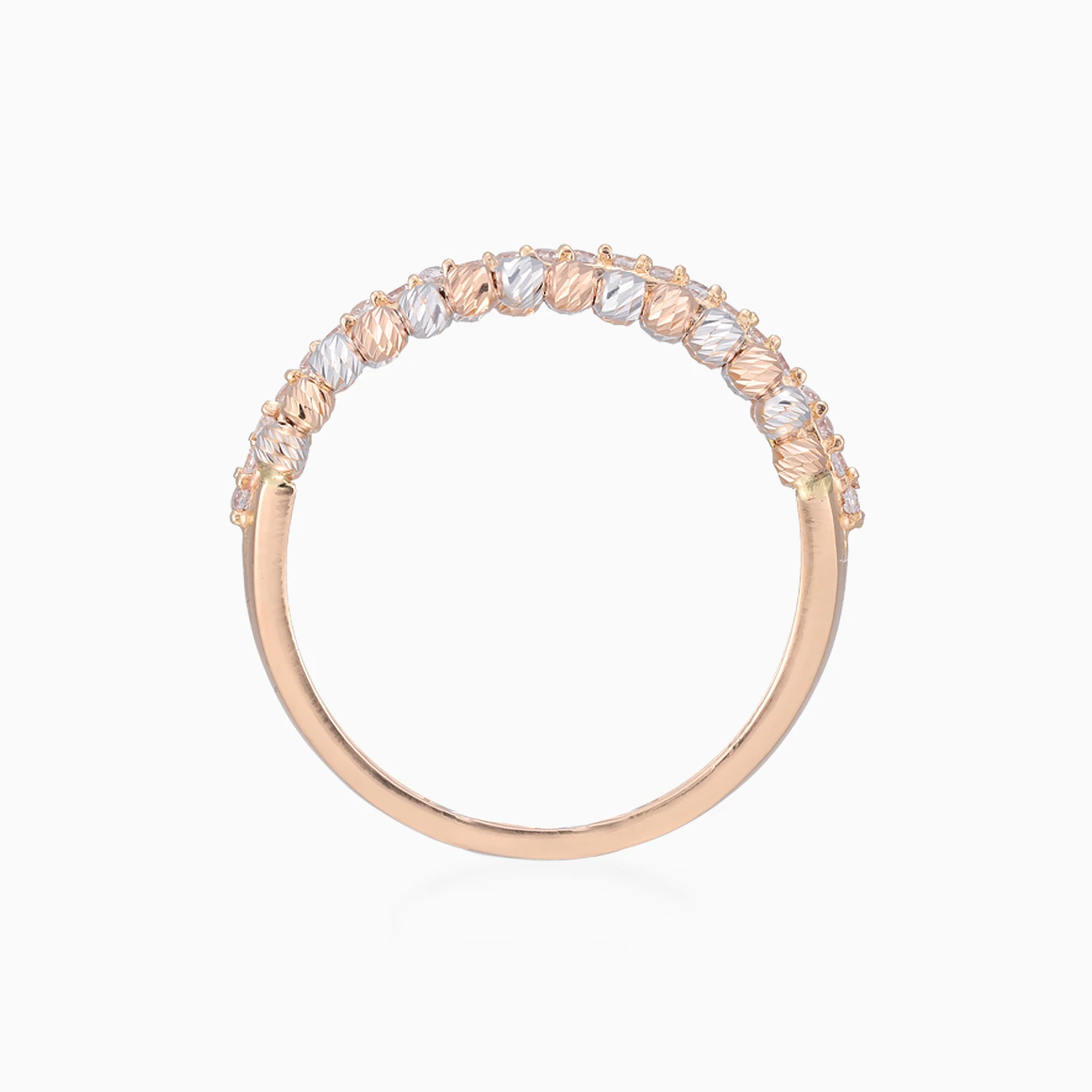 Gold beads Cubic Zirconia Ring in 21K Gold - 4 Gold beads Cubic Zirconia Ring in 21K Gold - 4