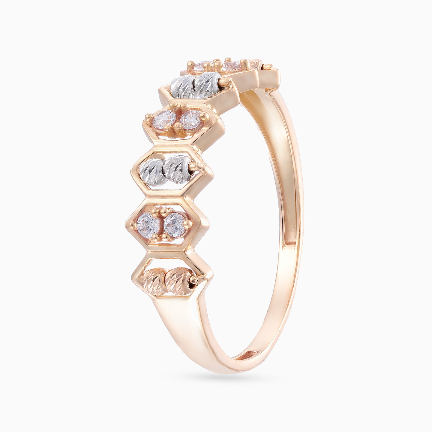 Cubic Zirconia Twin Rings in 21K Gold - 4 Cubic Zirconia Twin Rings in 21K Gold - 4