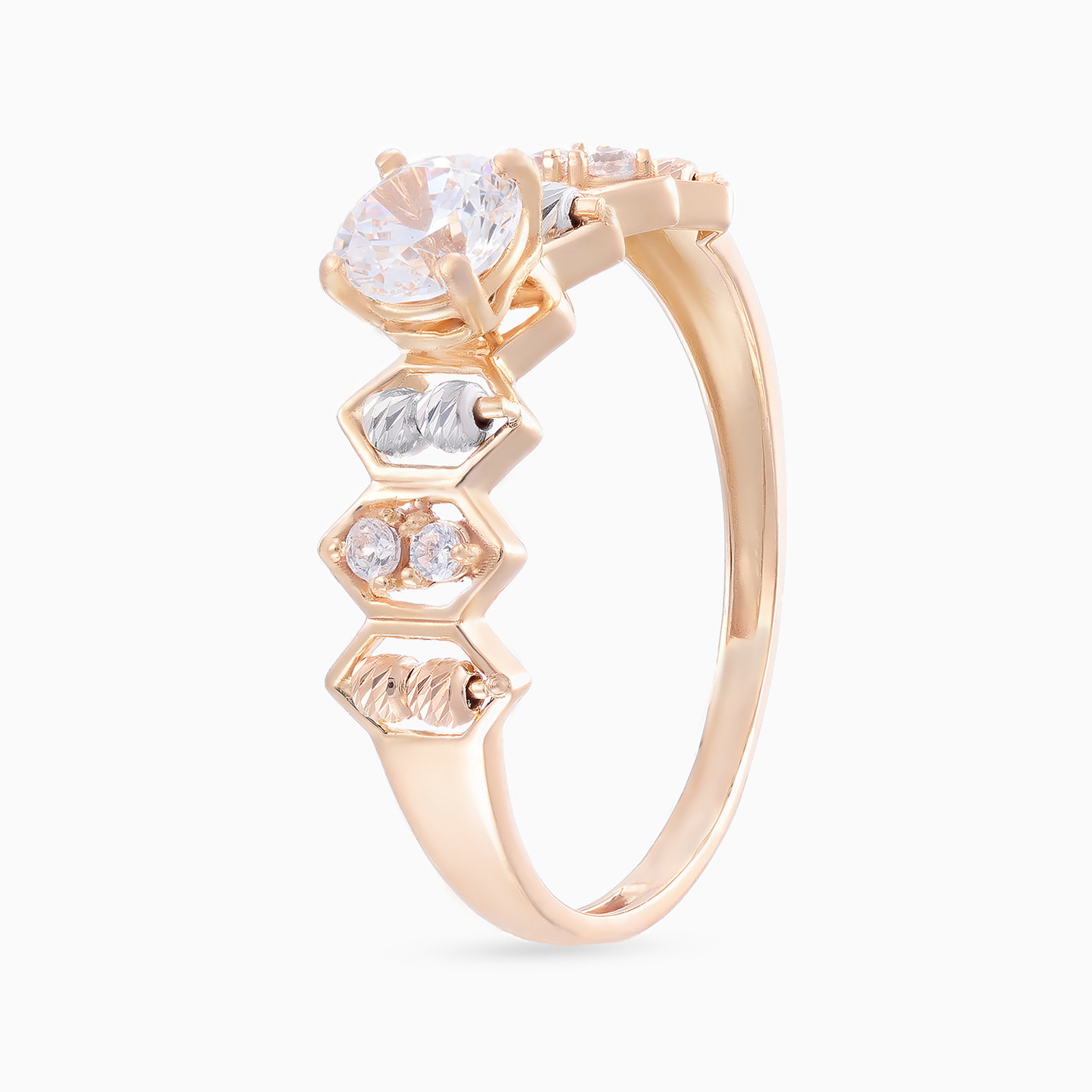 Cubic Zirconia Twin Rings in 21K Gold - 3 Cubic Zirconia Twin Rings in 21K Gold - 3