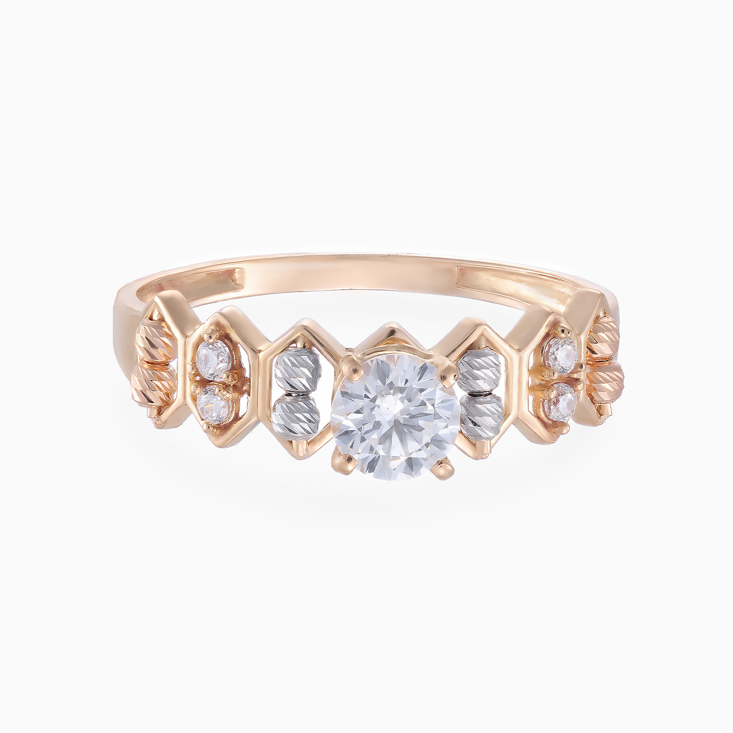 Cubic Zirconia Twin Rings in 21K Gold - 5 Cubic Zirconia Twin Rings in 21K Gold - 5