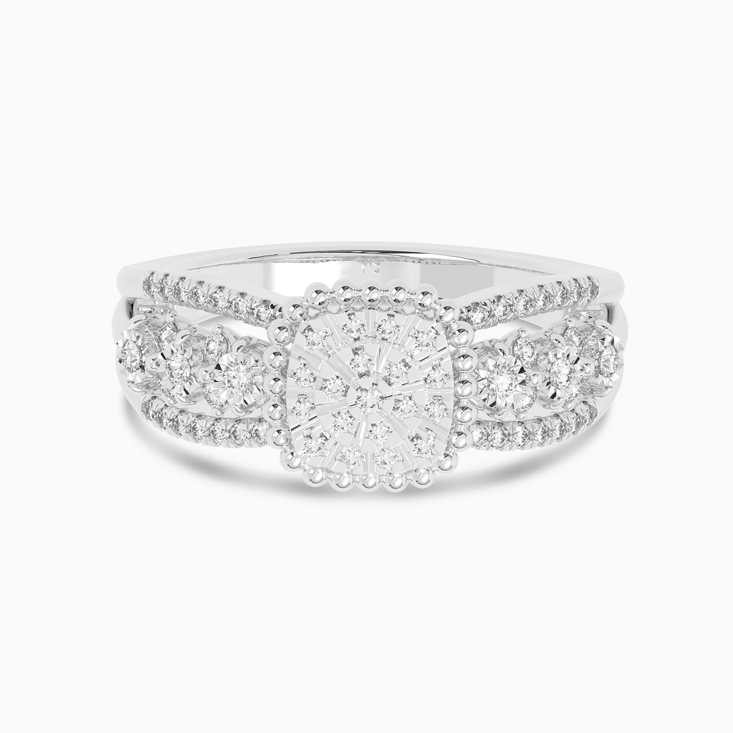 Square Diamond Ring in 18K Gold - 2 Square Diamond Ring in 18K Gold - 2