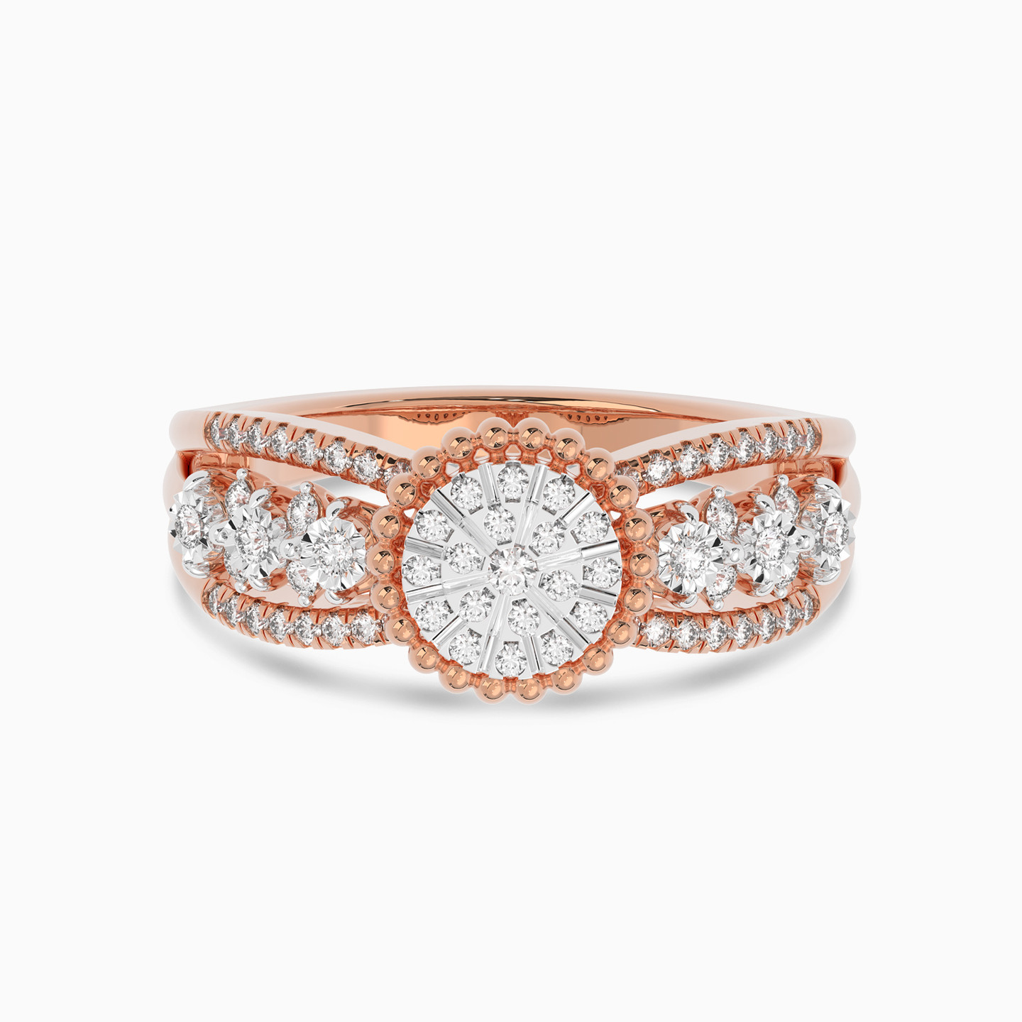 Circle Diamond Ring in 18K Gold - 2 Circle Diamond Ring in 18K Gold - 2