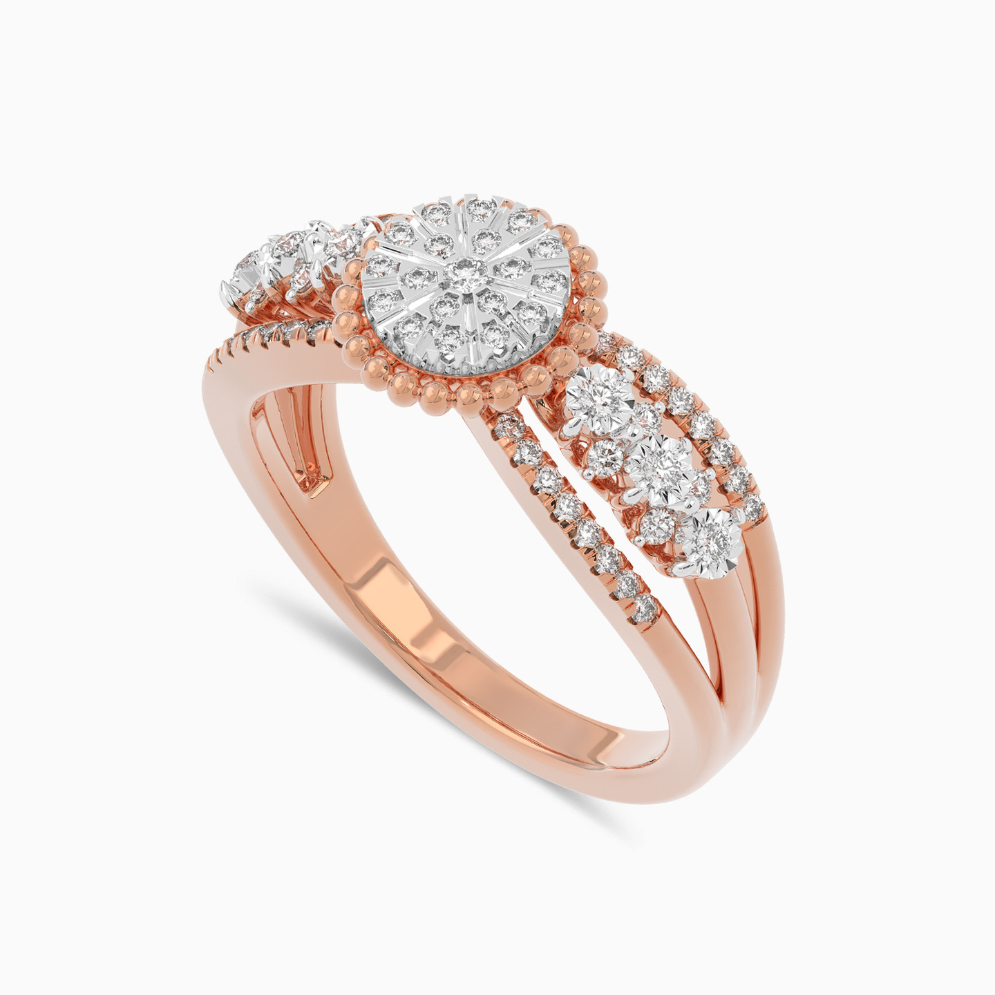 Circle Diamond Ring in 18K Gold - 3 Circle Diamond Ring in 18K Gold - 3