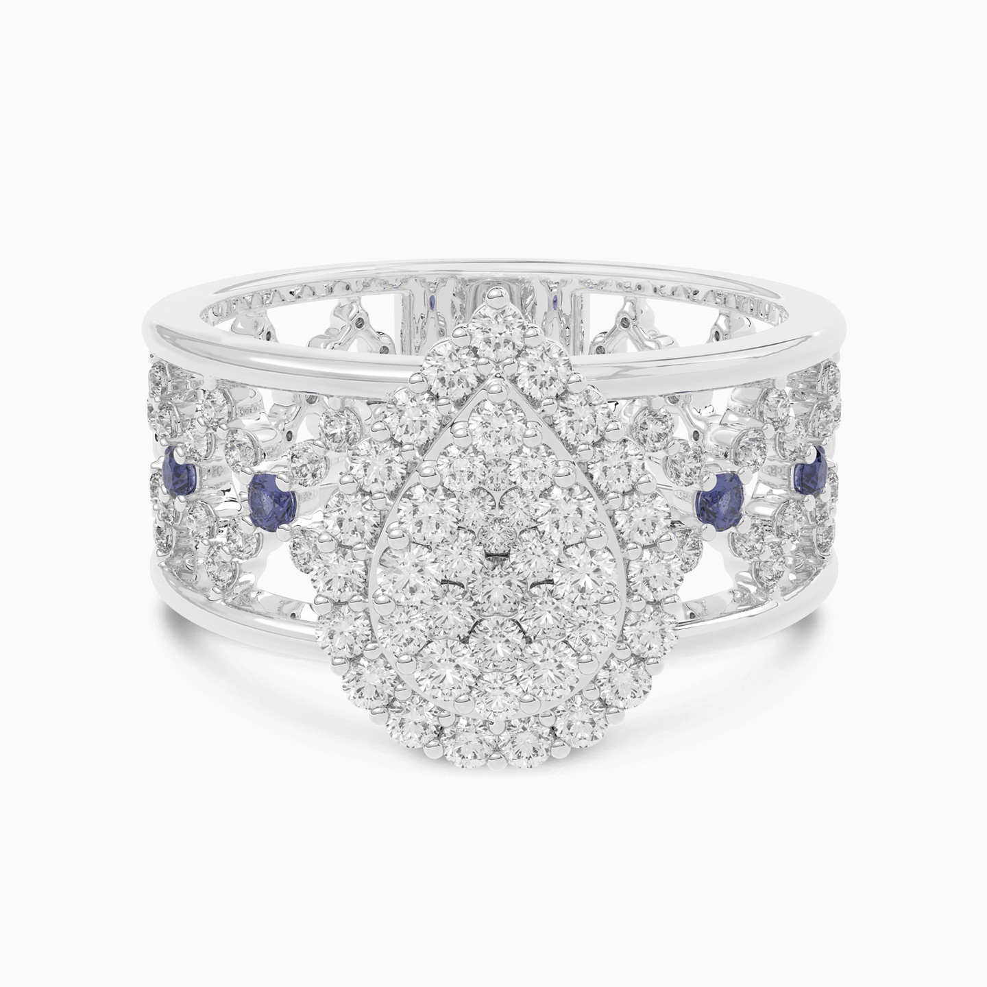 خاتم ذهب شكل قطرة عيار 18 قيراط مزين بالألماس خاتم ذهب شكل قطرة عيار 18 قيراط مزين بالألماس