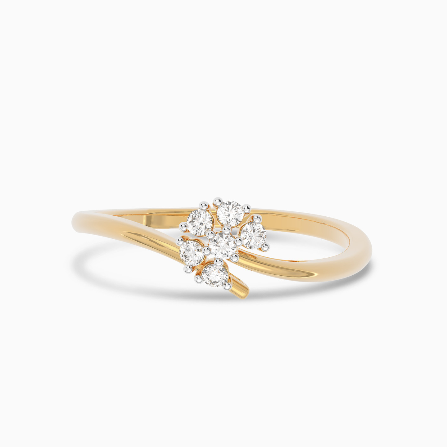 Flower Diamond Ring in 18K Gold - 2 Flower Diamond Ring in 18K Gold - 2