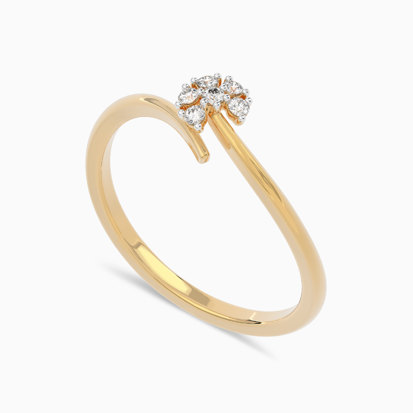 Flower Diamond Ring in 18K Gold - 3 Flower Diamond Ring in 18K Gold - 3