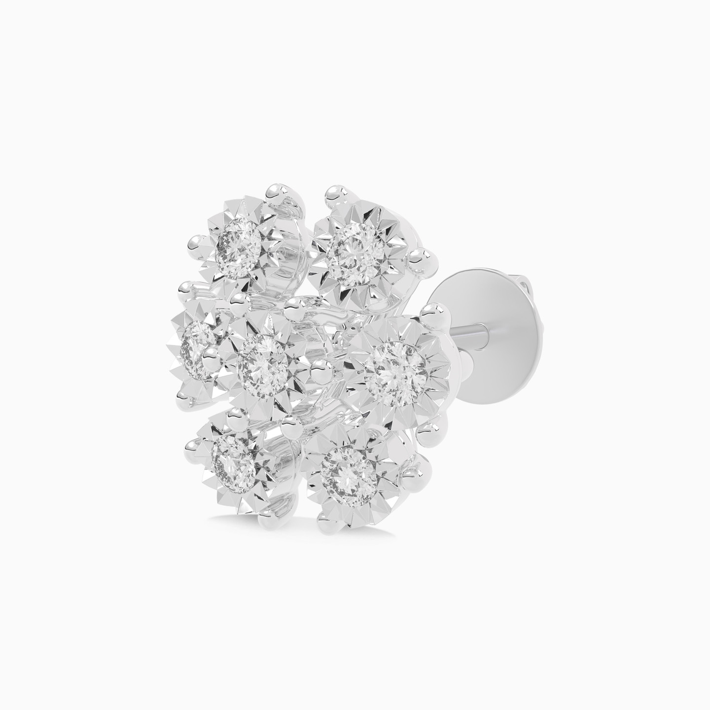 Flower Diamond Stud Earrings in 18K Gold - 4 Flower Diamond Stud Earrings in 18K Gold - 4