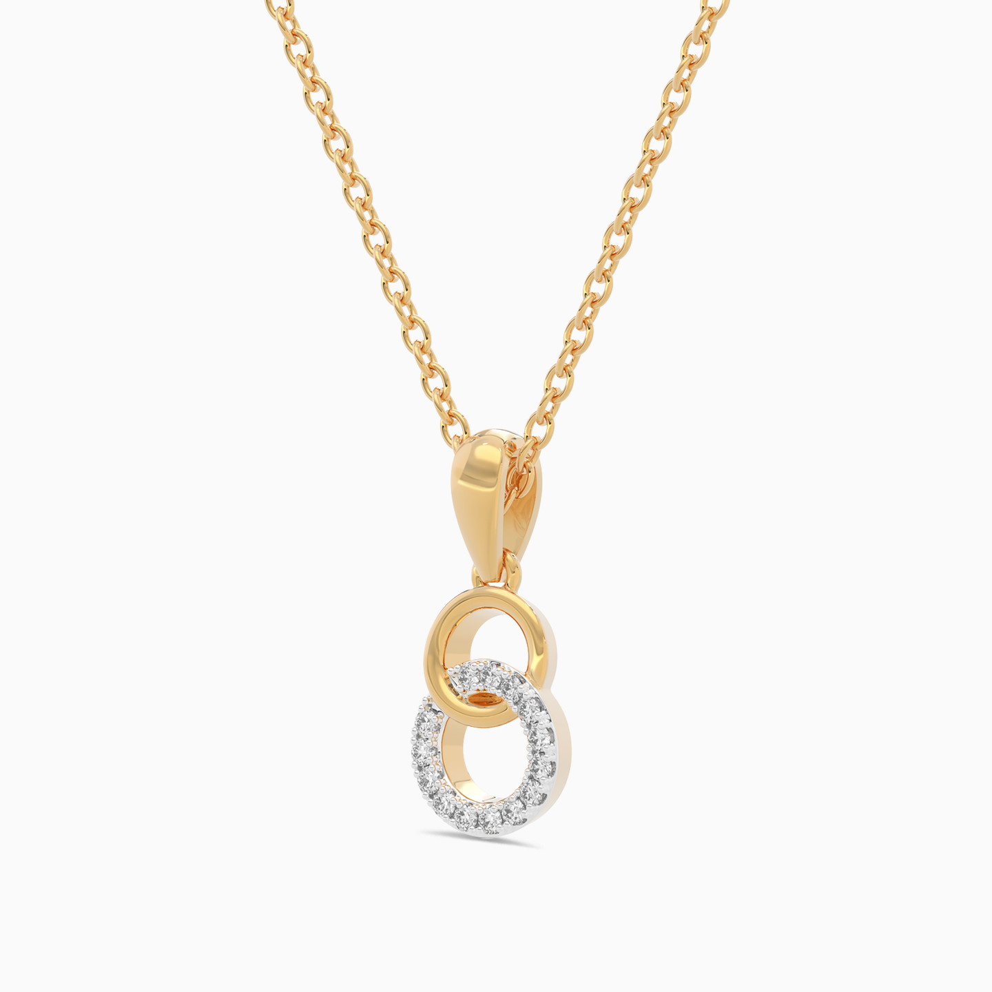 Circles Diamond Necklace in 18K Gold - 3 Circles Diamond Necklace in 18K Gold - 3