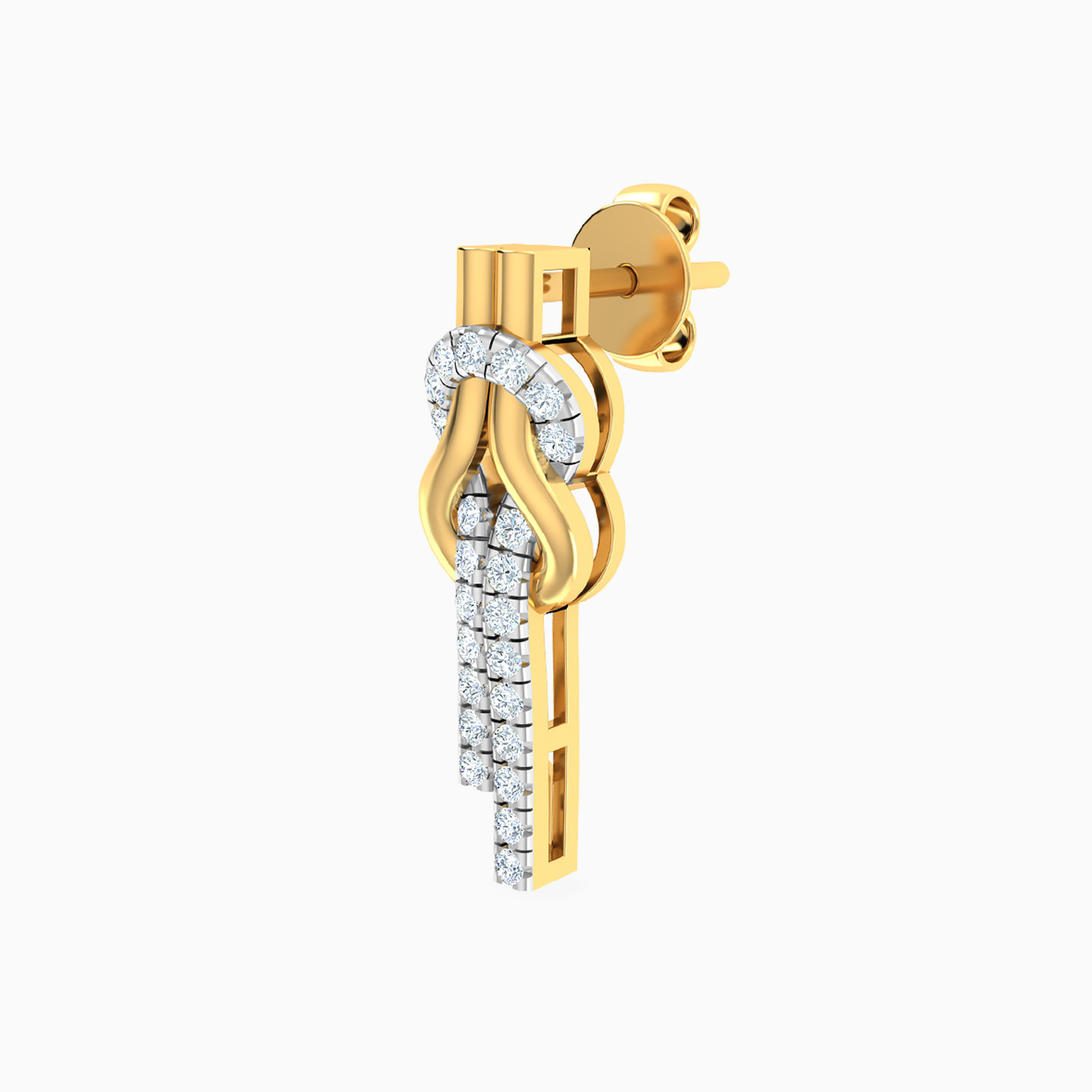 Knot Diamond Drop Earrings in 18K Gold - 5 Knot Diamond Drop Earrings in 18K Gold - 5