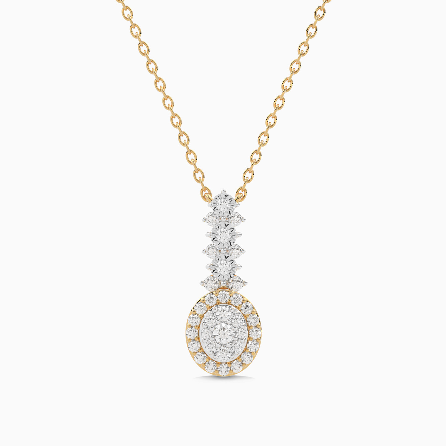 Oval Diamond Necklace in 18K Gold Oval Diamond Necklace in 18K Gold