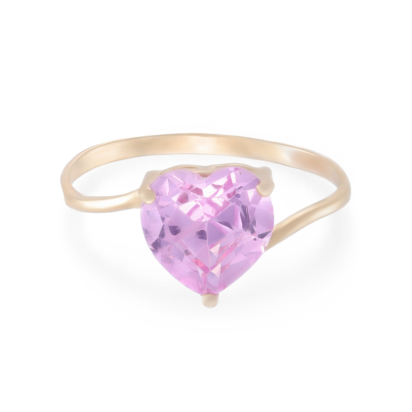 خاتم شكل قلب ذهب عيار 18 قيراط مزين بحجر وردي خاتم شكل قلب ذهب عيار 18 قيراط مزين بحجر وردي