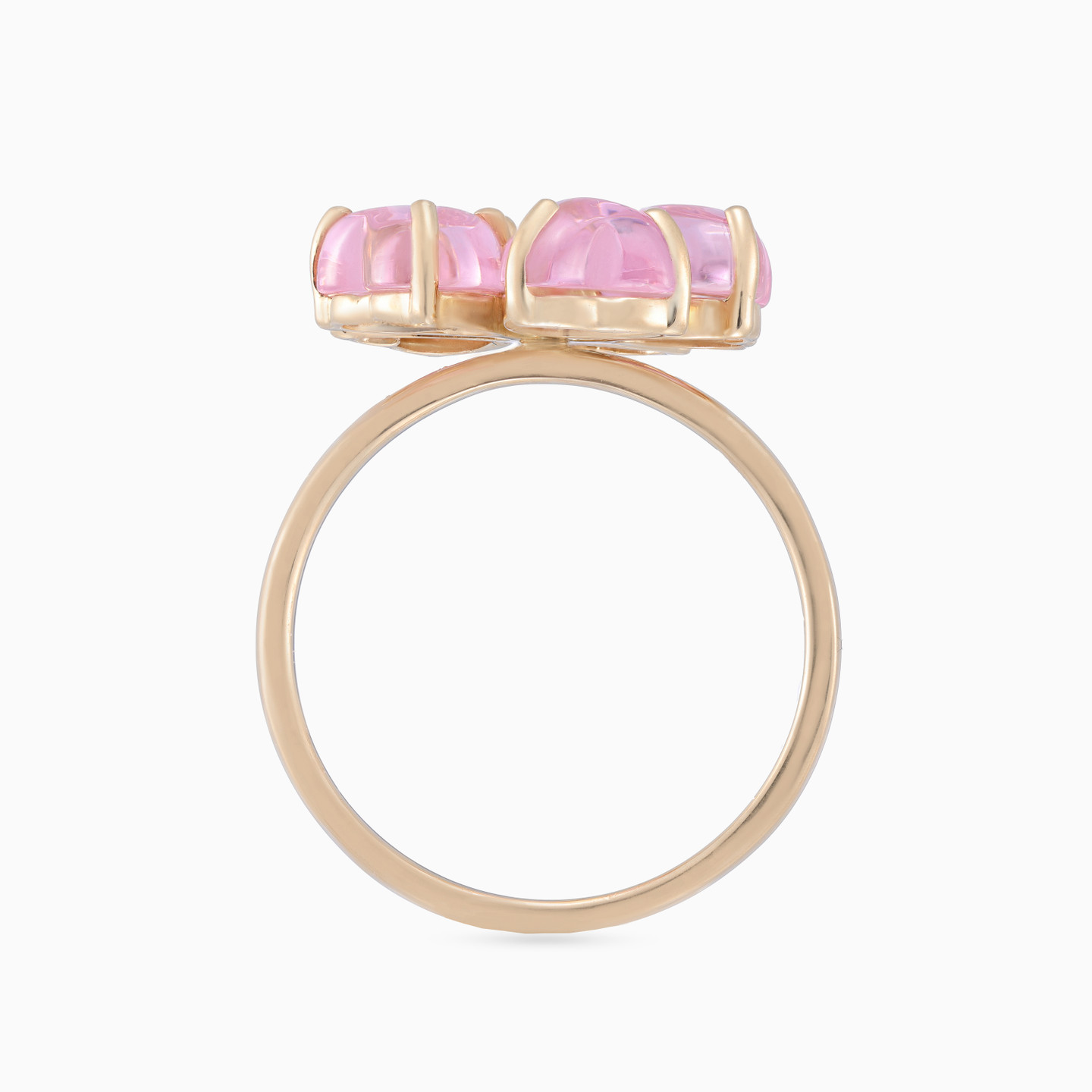 خاتم شكل وردة ذهب عيار 18 قيراط مزين بالألماس والأحجار الوردية - 4 خاتم شكل وردة ذهب عيار 18 قيراط مزين بالألماس والأحجار الوردية - 4