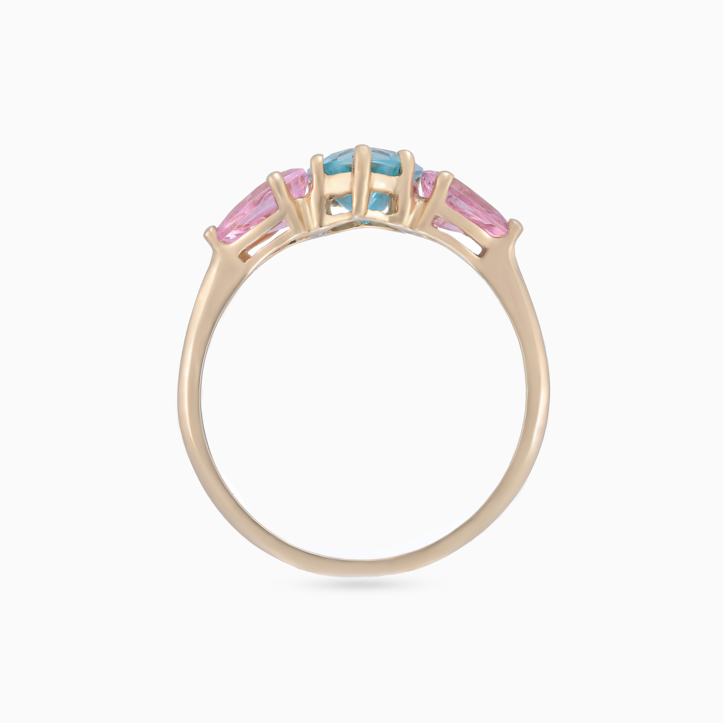 Heart Aqua Blue Stone Ring in 18K Gold - 4 Heart Aqua Blue Stone Ring in 18K Gold - 4