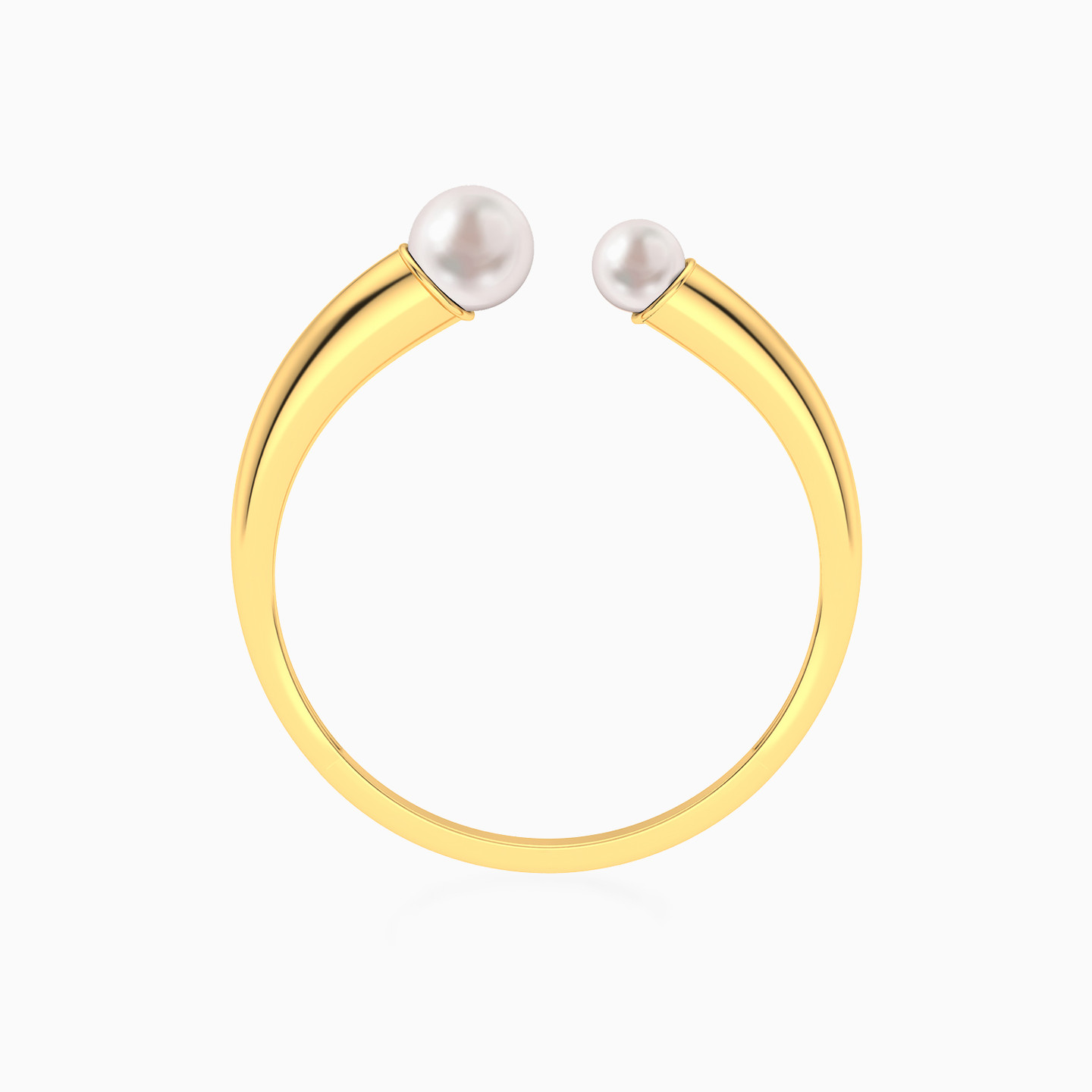 Open Band Two-Headed Pearl Ring in 18K Gold - 4 Open Band Two-Headed Pearl Ring in 18K Gold - 4