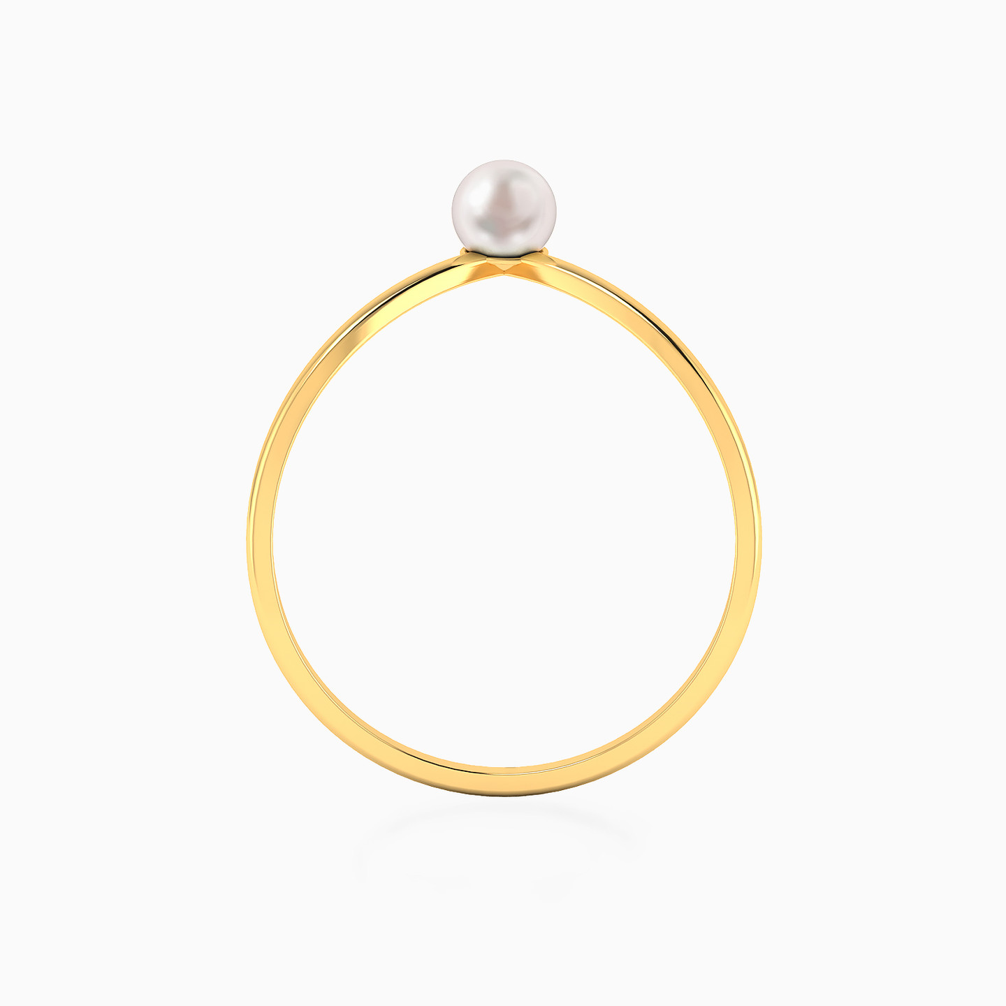 Single Pearl Ring in 18K Gold - 4 Single Pearl Ring in 18K Gold - 4