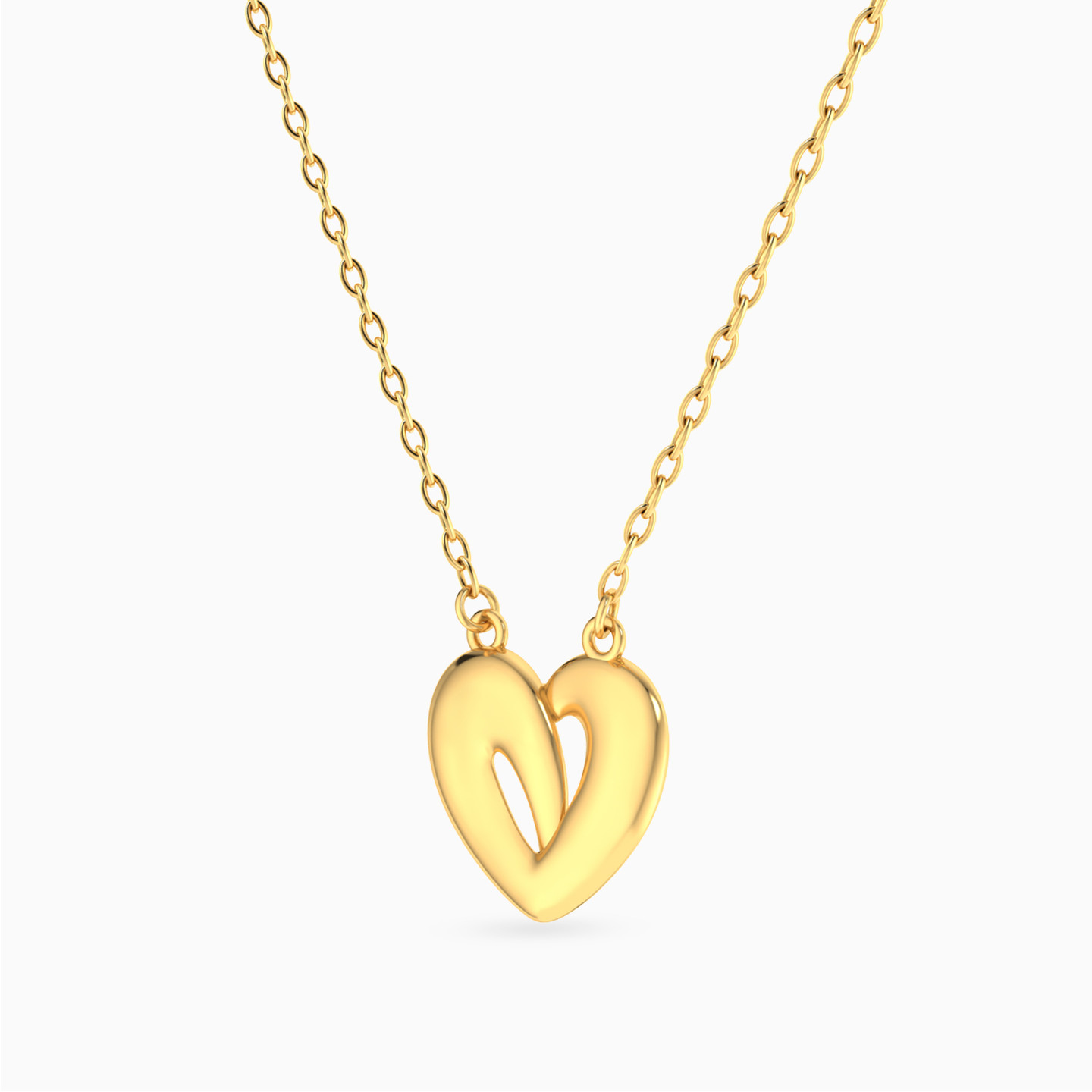 Heart Necklace In 18K Gold - 2 Heart Necklace In 18K Gold - 2